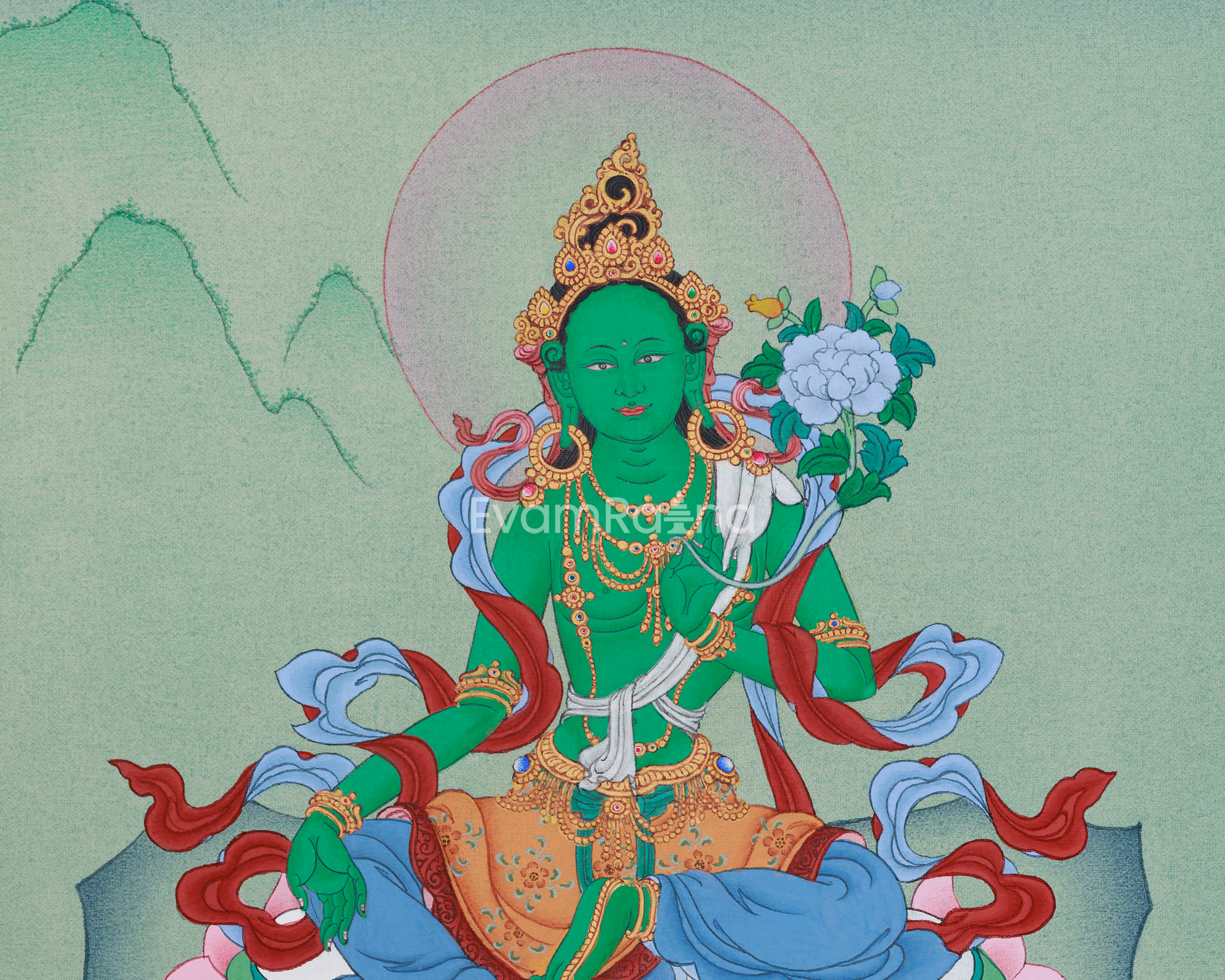 Original Thangka of Supreme Mother Jetsun Dolma | Goddess of Compassion and Protection