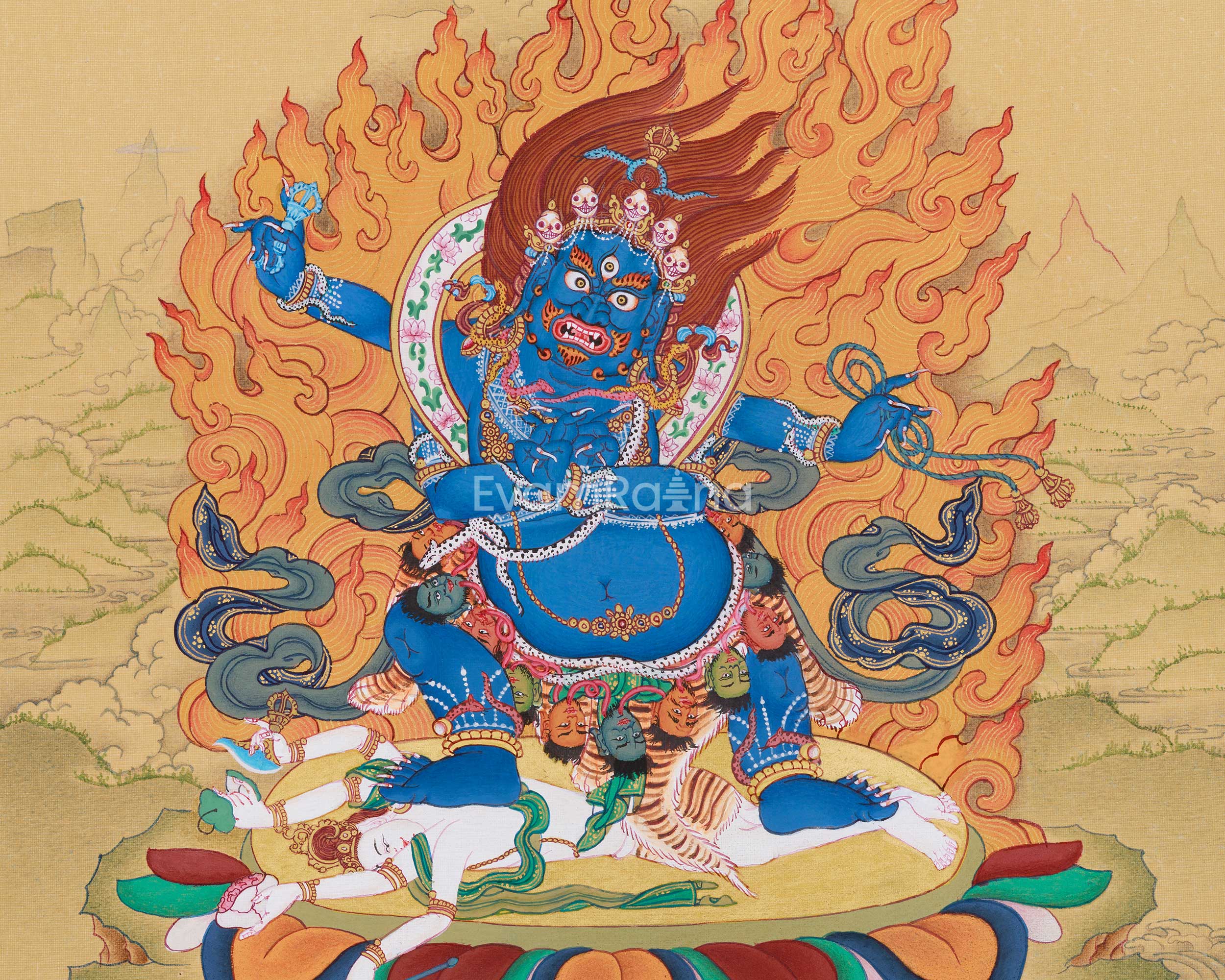 Four-Armed Butadamara Vajrapani | Destroyer of Ignorance | Buddhist Guardian Deity