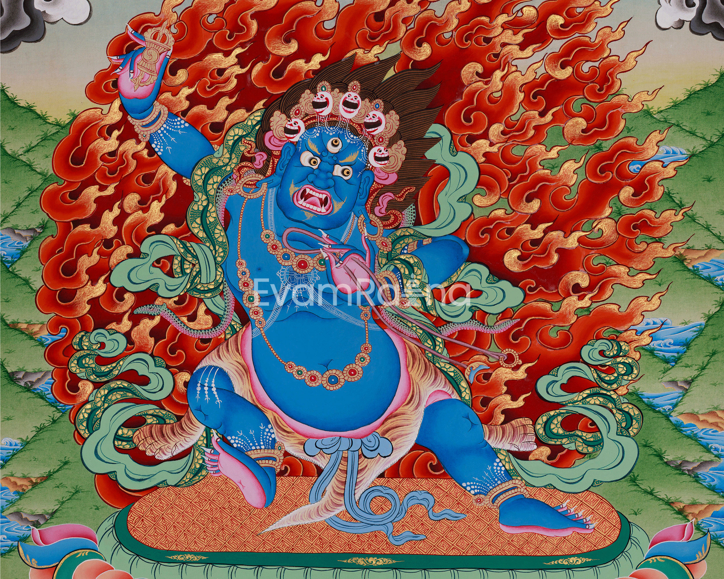Vajrapani Protector Deity Thangka | Tibetan Dharma Guardian