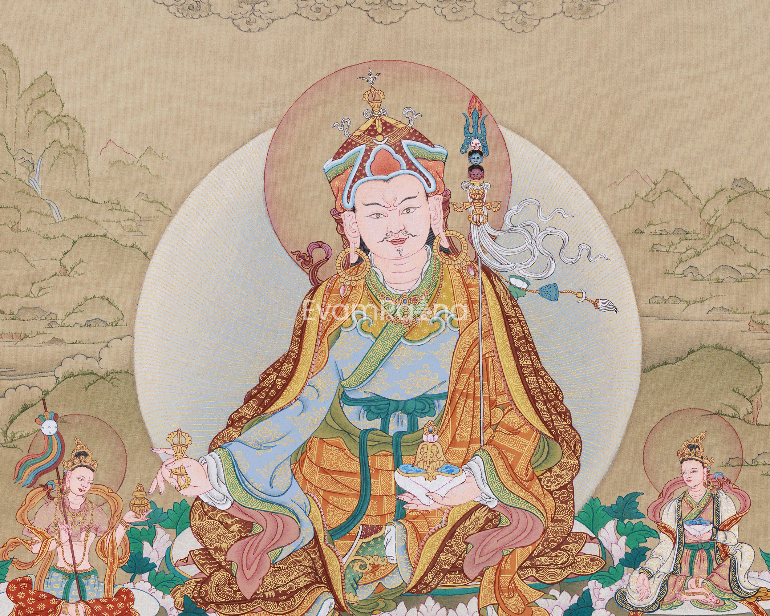 Vajrayana Buddhism Guru Rinpoche Thangka | Exclusive Tibetan Padmasambhava Artwork