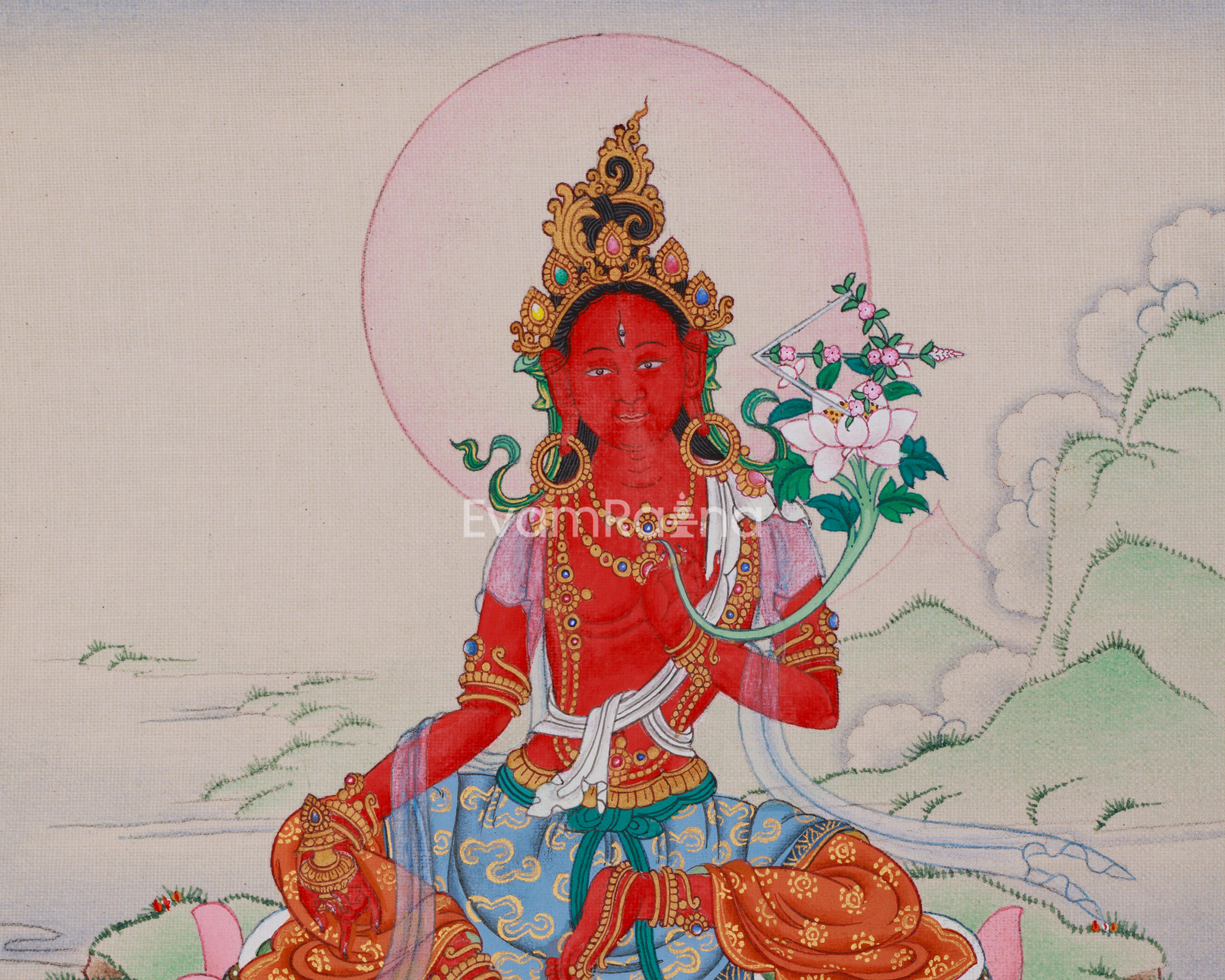 Traditional Red Tara Thangka | Goddess of Magnetizing Energy | Spiritual Awakening