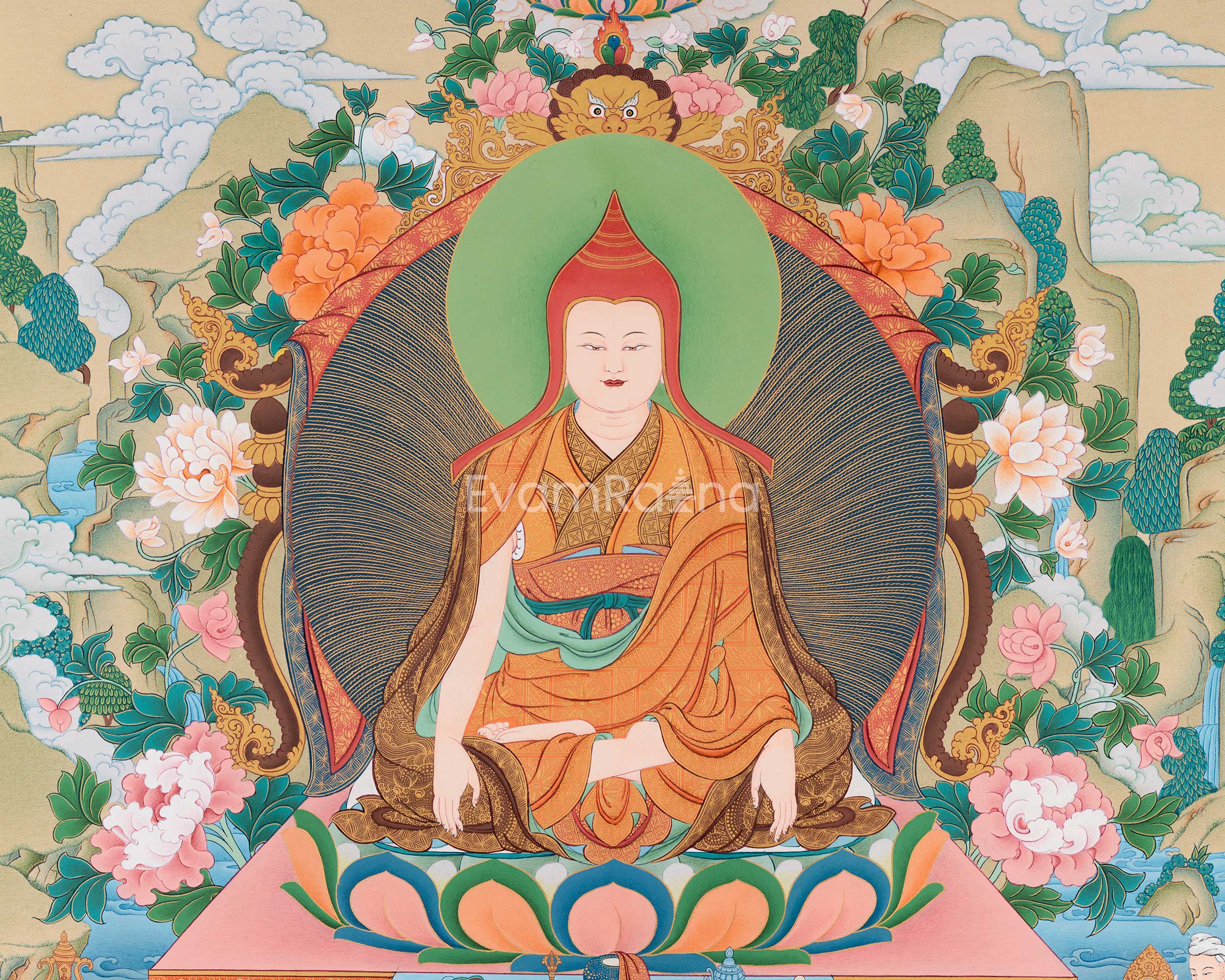 High-Quality Giclee Canvas Print of Guru Longchenpa | The Enlightened Nyingma Master