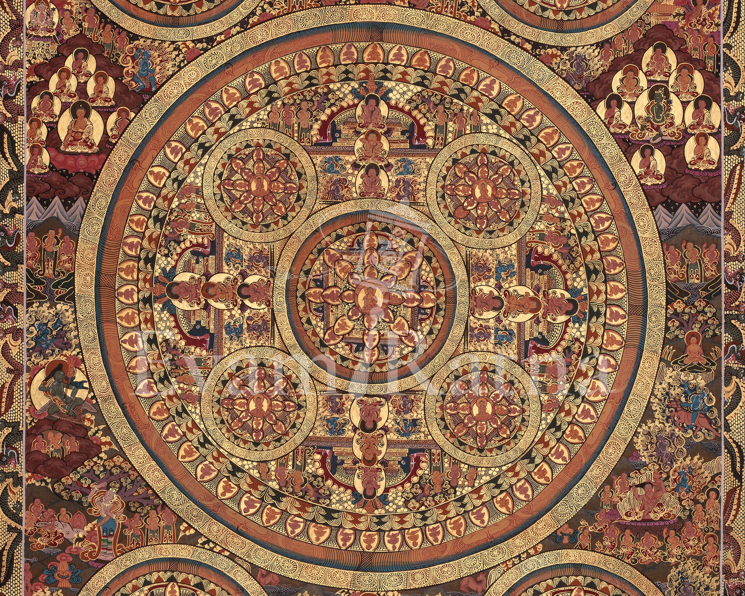 Buddha Mandala Himalayan Art | Sacred Thangka | Home Decor