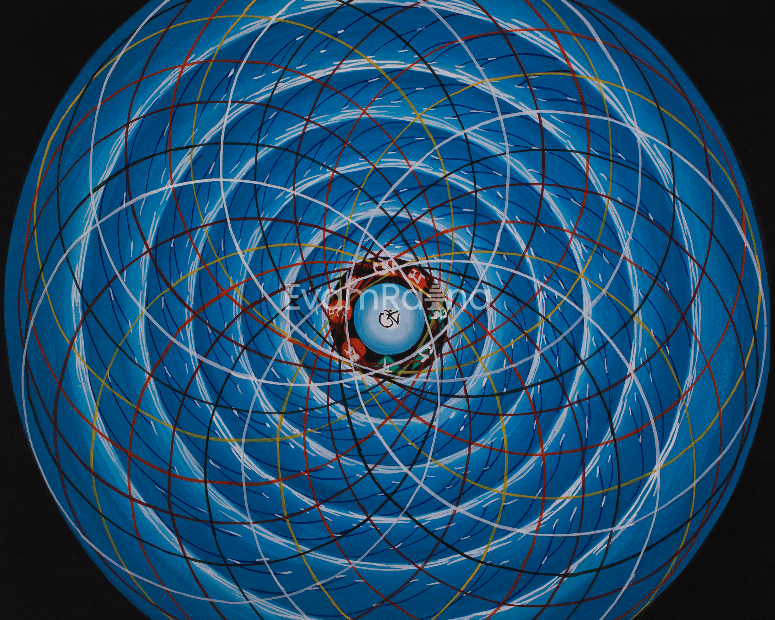 Hand-Painted Traditional Mantra Mandala | Himalayan Art | Spiritual Calm and Energy