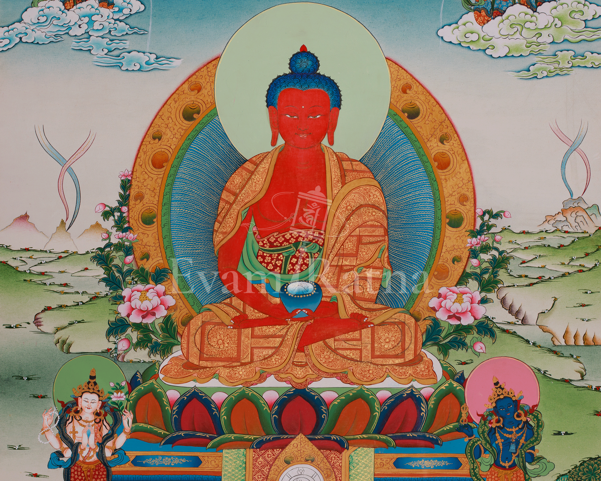 Amitabha Buddha Sacred Art | Infinite Light | Pure Land Buddha | Wisdom Deity