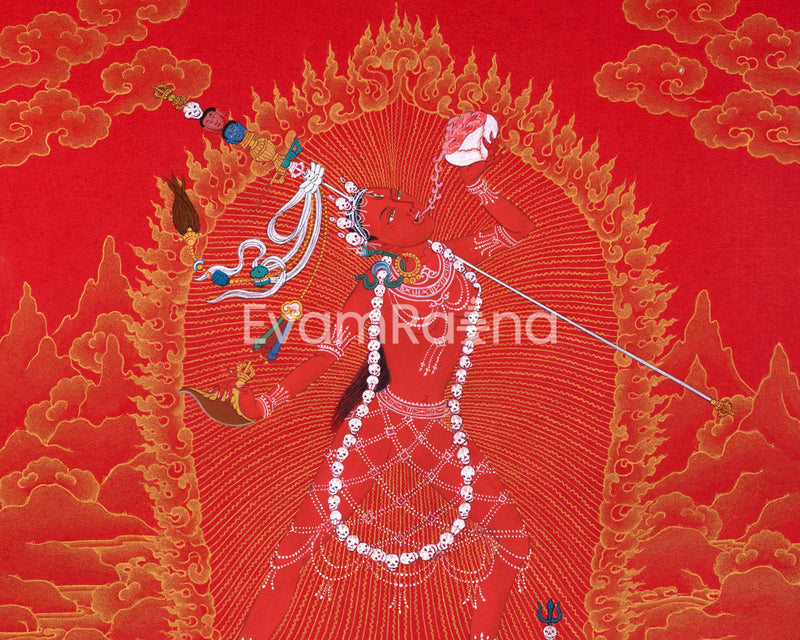 Vajrayogini, Red and Gold Thangka for Practice