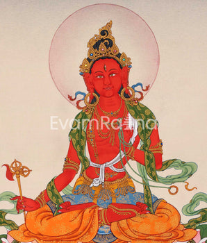 Divine Feminine, Red Tara Thangka | Traditional Tibetan For Wall Hanging Decoration