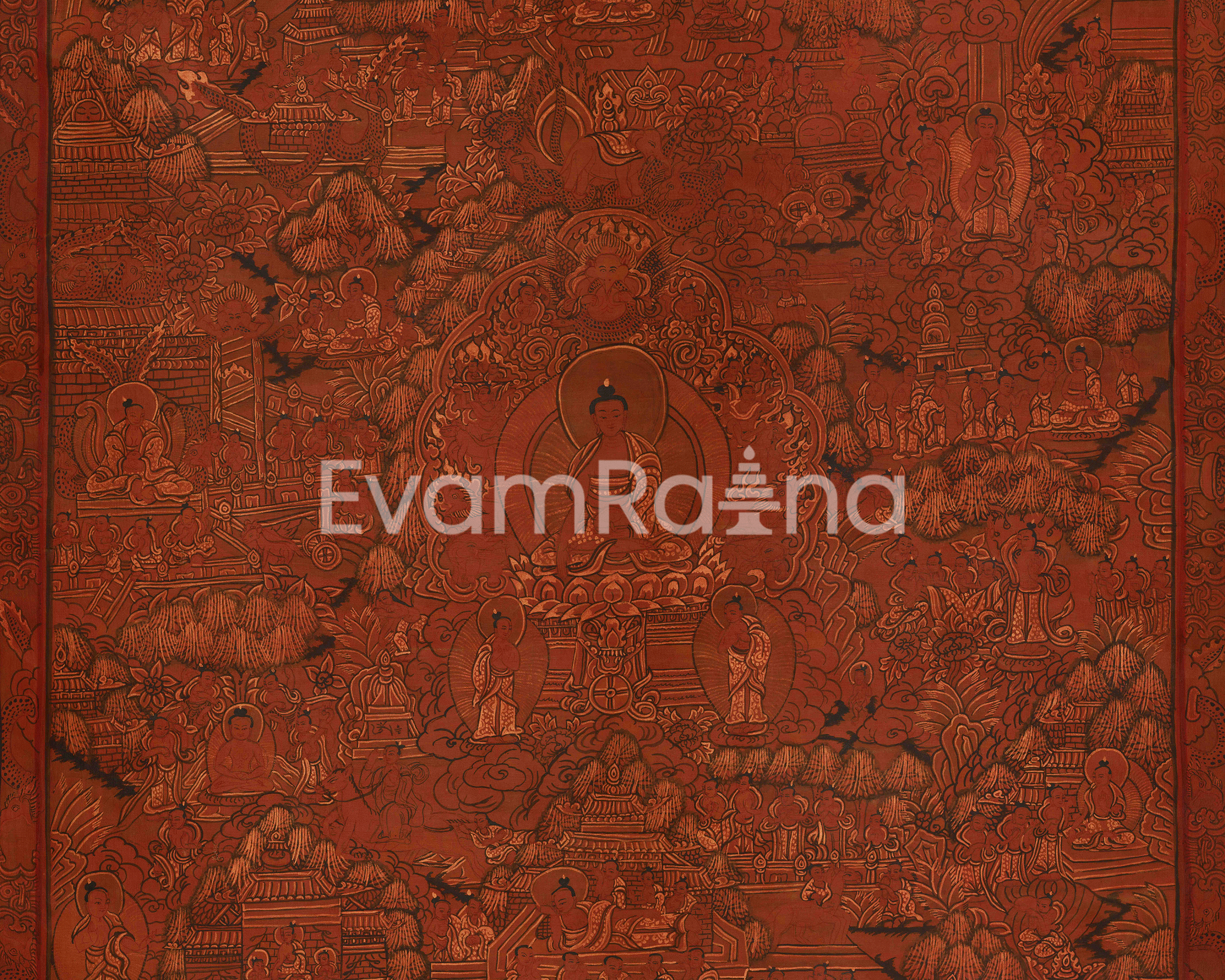 Buddha Life Story Tibetan Thangka | Shakyamuni Buddha’s Enlightened Path