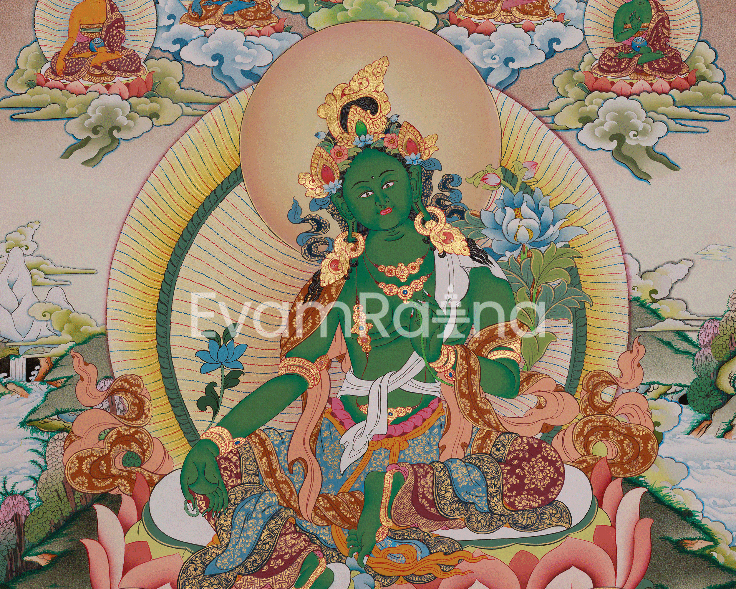Green Tara Compassion Deity Art | Mother of All Buddha | Shyama Tara