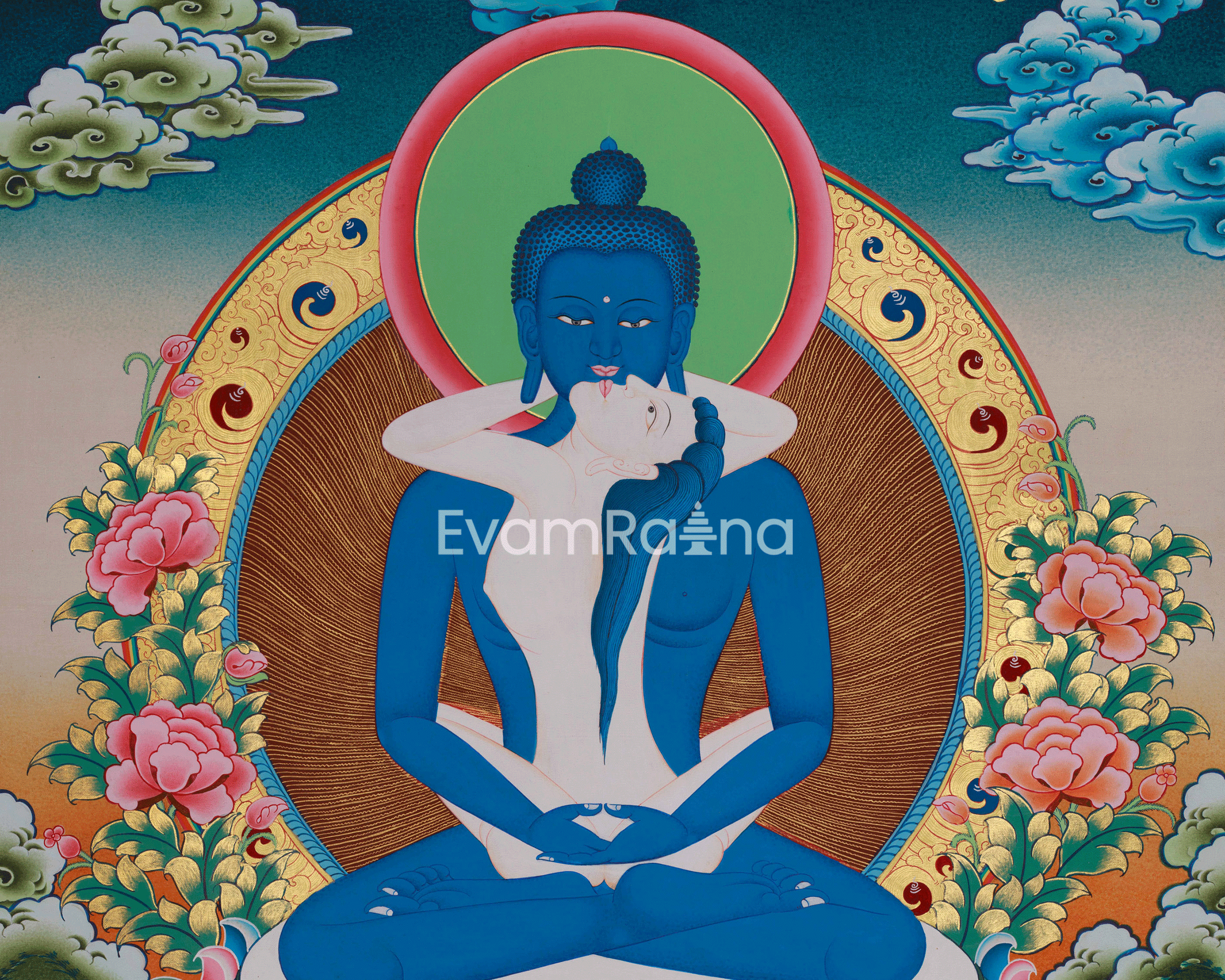 Traditional Samantabhadra Thangka | The Embodiment of Primordial Purity