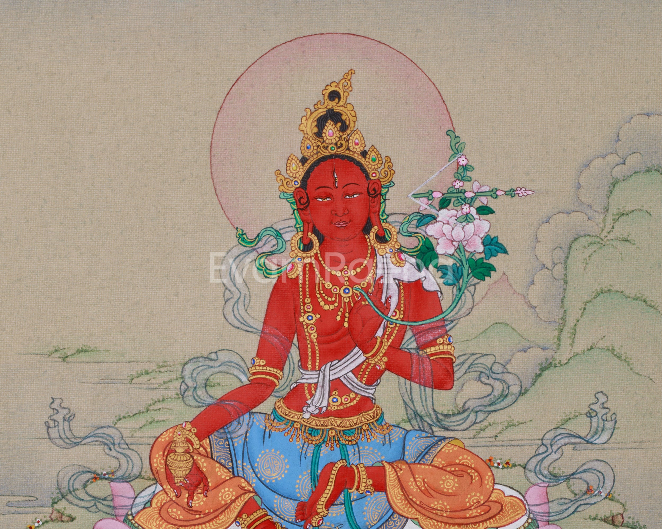 Vajrayana Red Tara Thangka | Tantric Deity of Protection