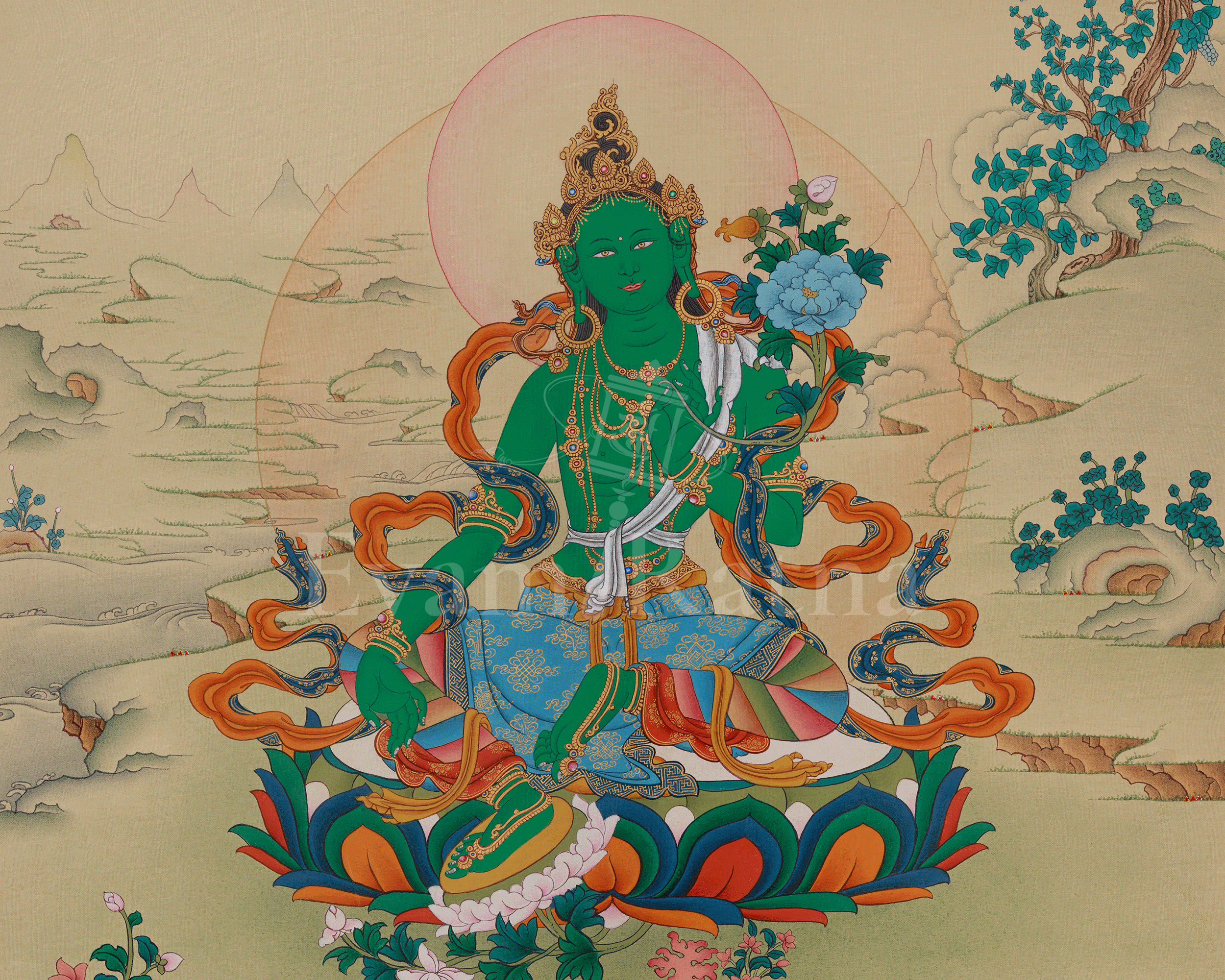 Sacred Green Tara Artwork | Compassion, Healing, and Protection Deity
