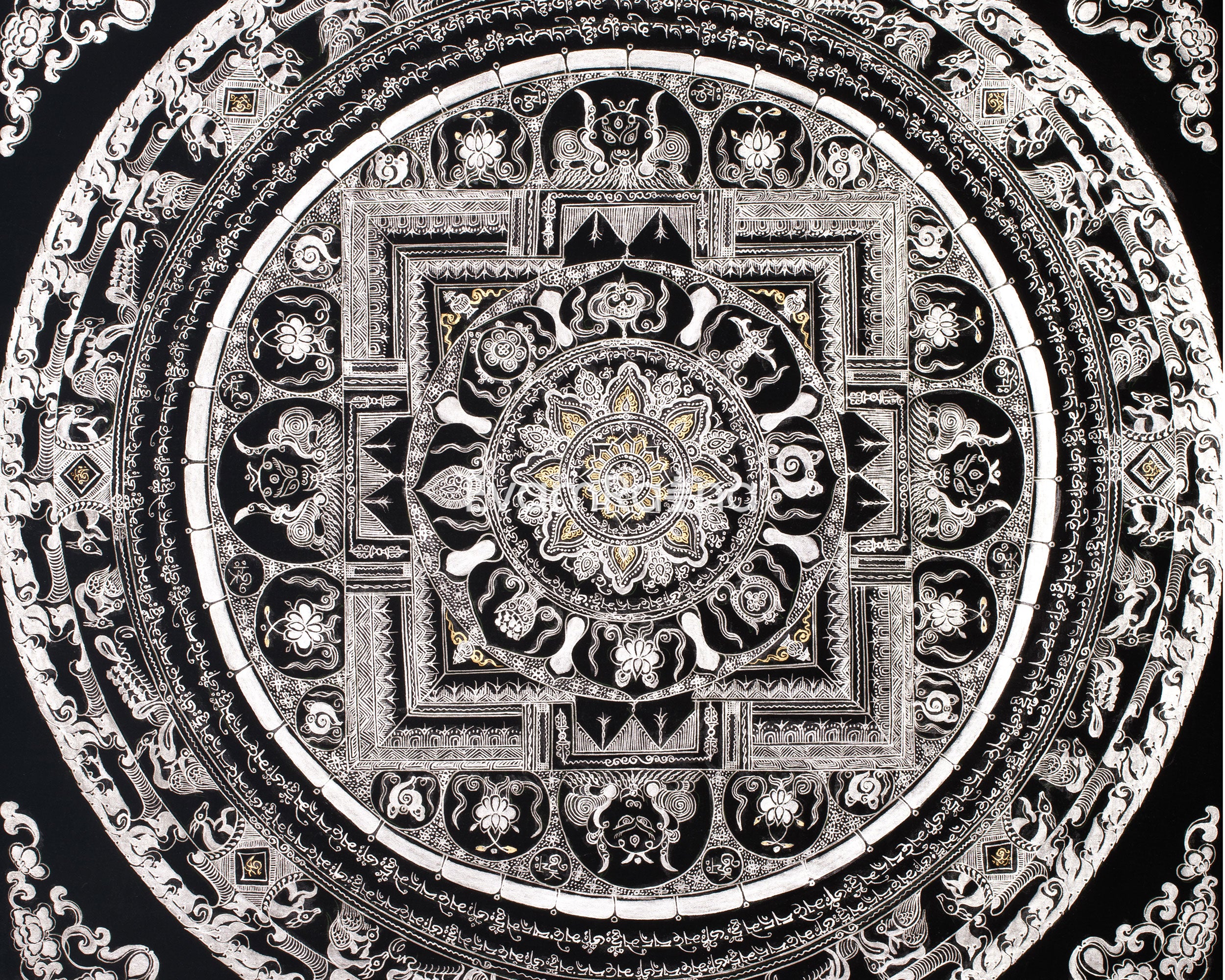 Spiritual Mantra Mandala Painting | Tibetan Wall Hangings