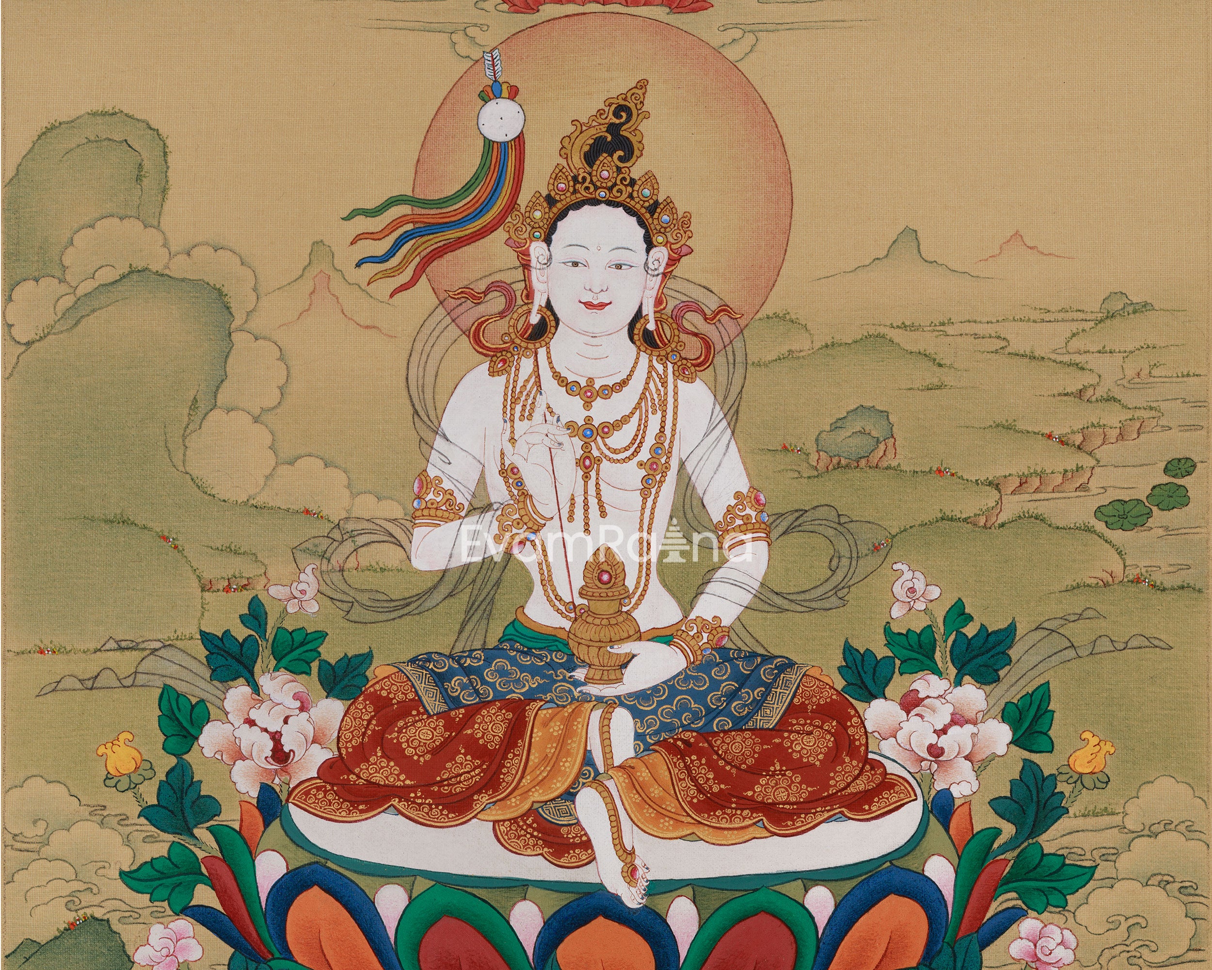 Sacred Dakini Mandarva | Consort of Guru Rinpoche with Amitabha Buddha