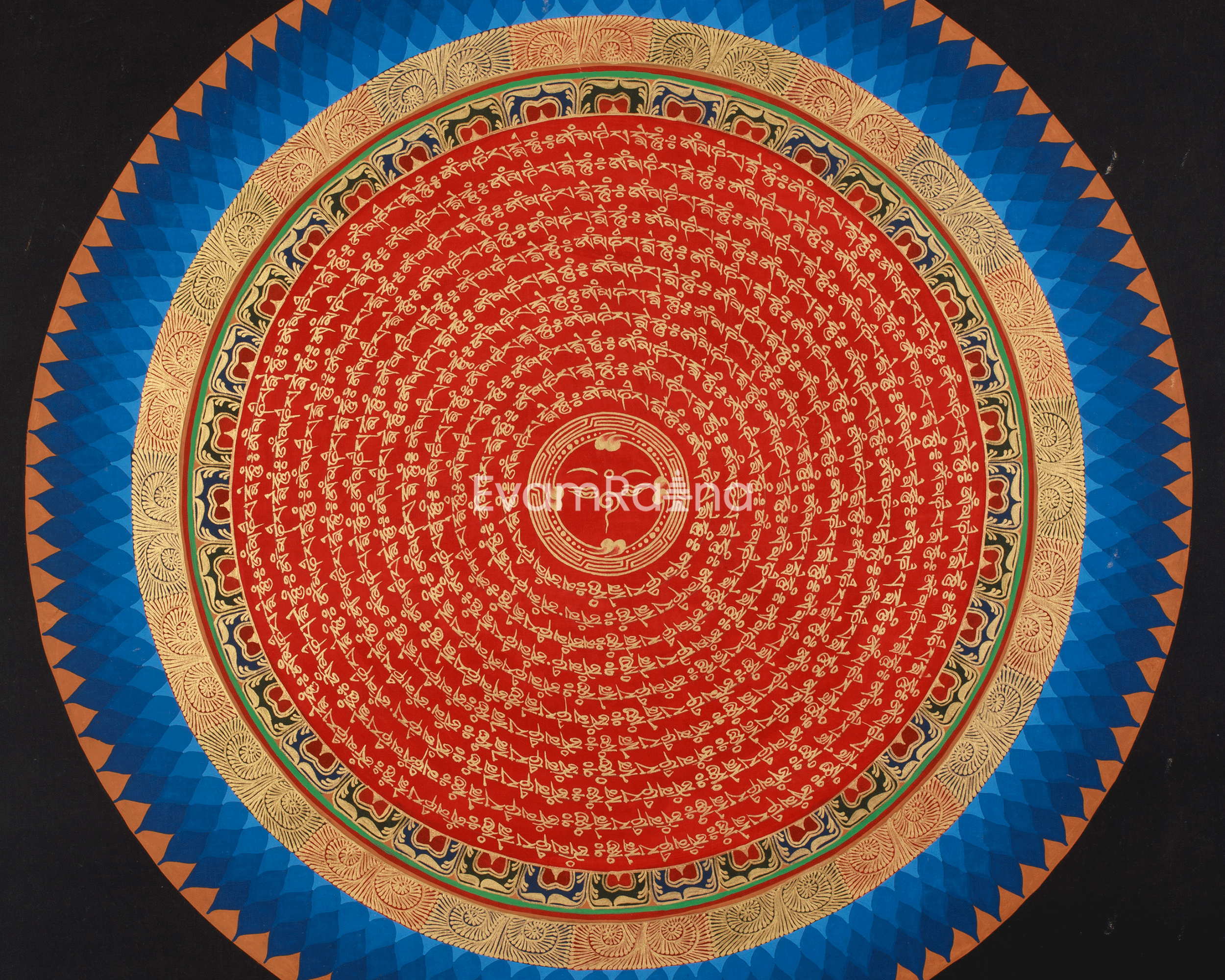 Traditional Thangka of Mantra Mandala | A Masterpiece of Sacred Artwork