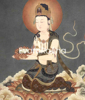 Bodhisattva Art in Japanese Style | Japanese Bodhisattva Thangka | Traditional Hand Painted Artwork