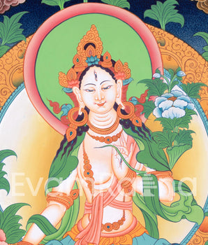 Goddess White Tara Thangka | Art For Healing and Blessings | Mother of All Buddhas
