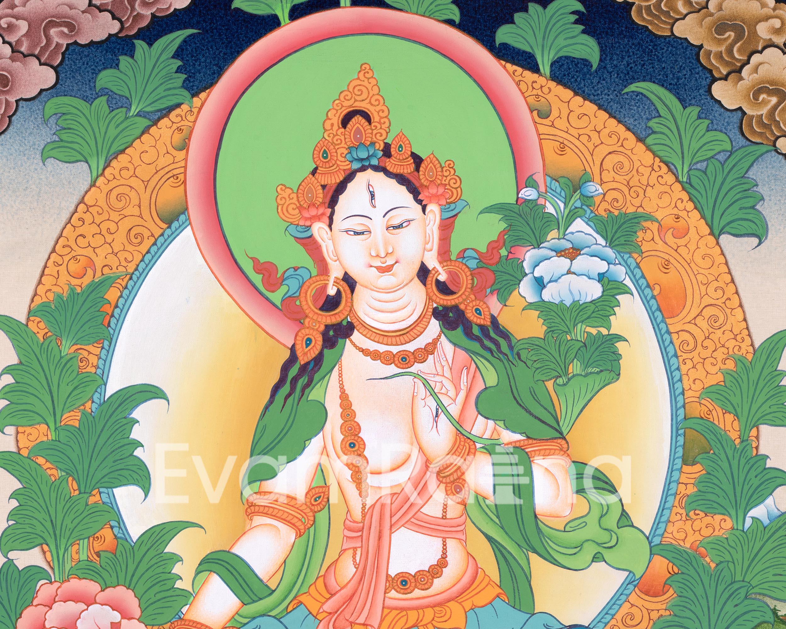 Goddess White Tara Thangka | Art For Healing and Blessings | Mother of All Buddhas