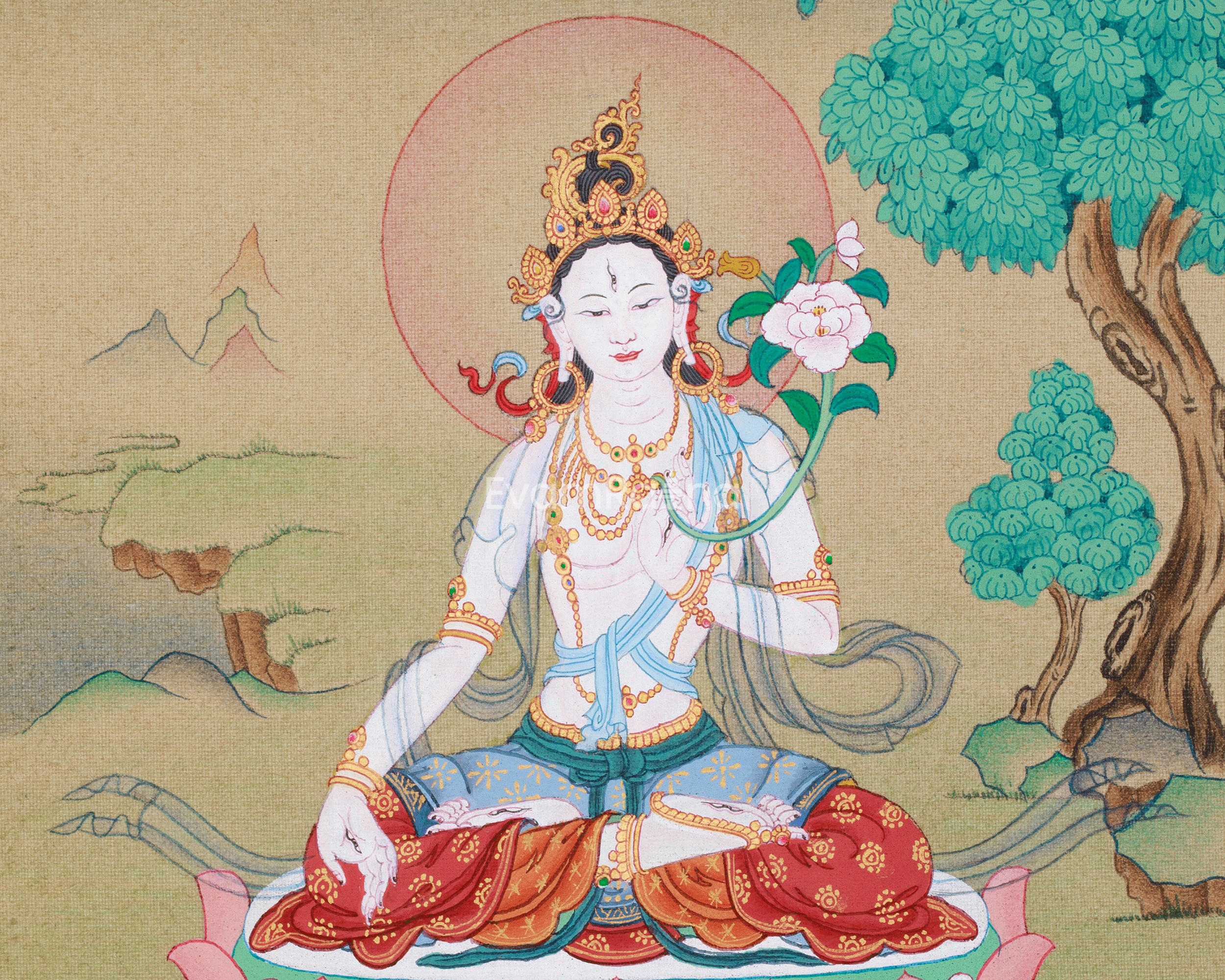 White Tara, Seven Eyes Goddess | Female Buddha of Longevity and Healing