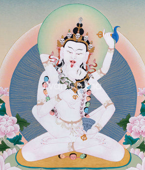 Vajrasattva with Consort Canvas Print | Deity of Purification and Spiritual Transformation