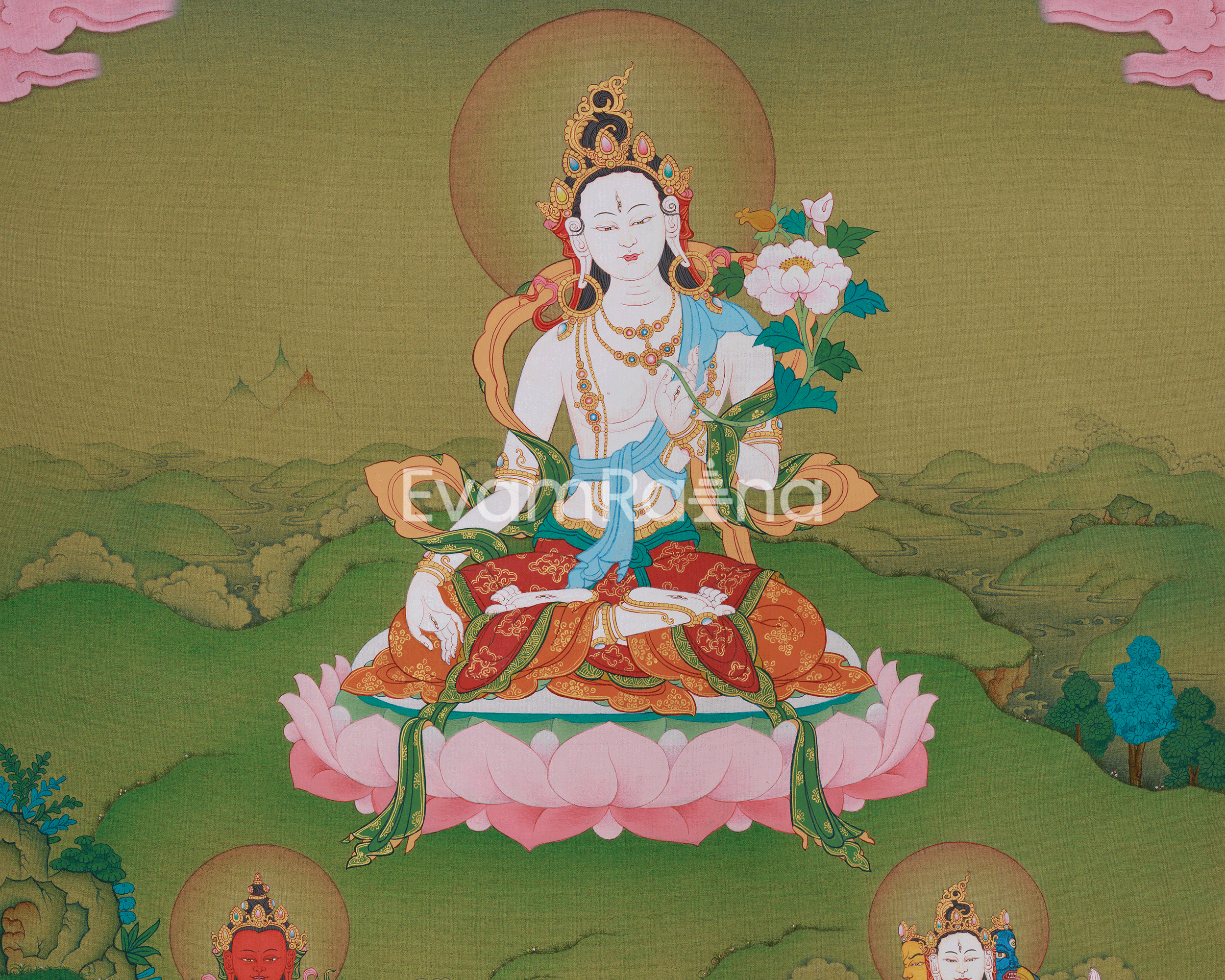 Healing Deity White Tara Thangka | Sita Tara | Wall Hanging