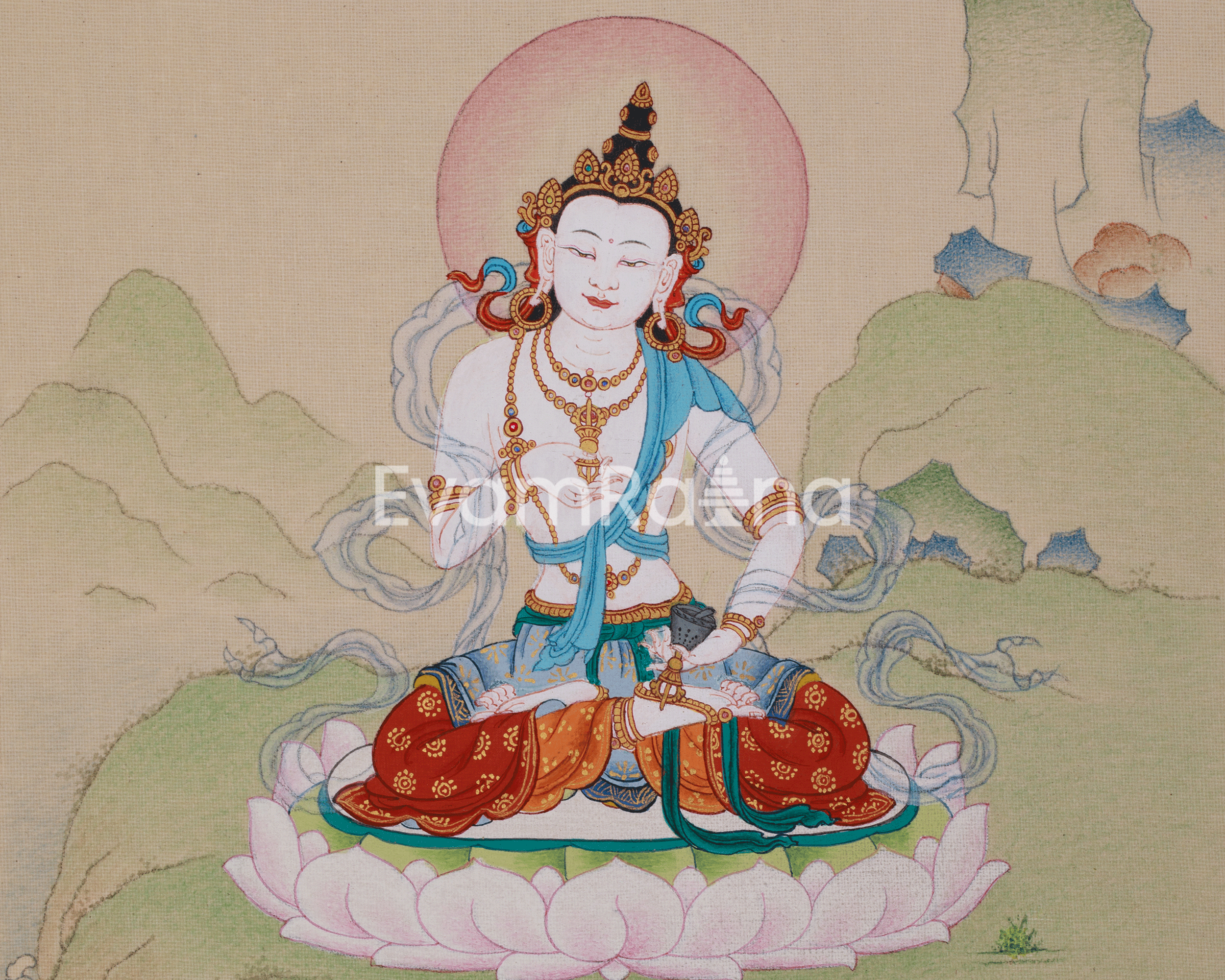 Sacred Thangka of Vajrasattva | Purification Deity Buddhist Art