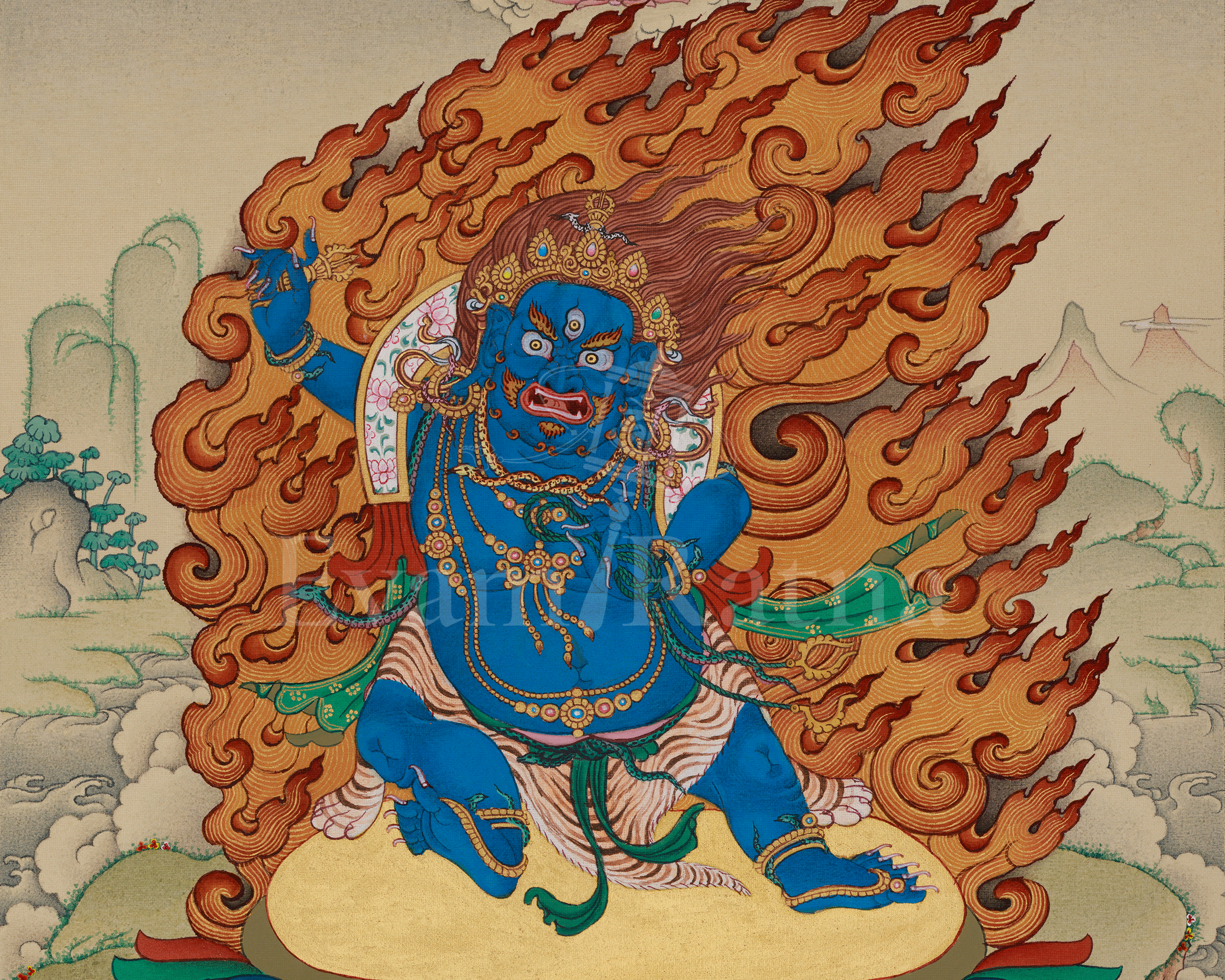 Tibetan Vajrapani Art | Holder of the Thunderbolt | Protector of The Buddha