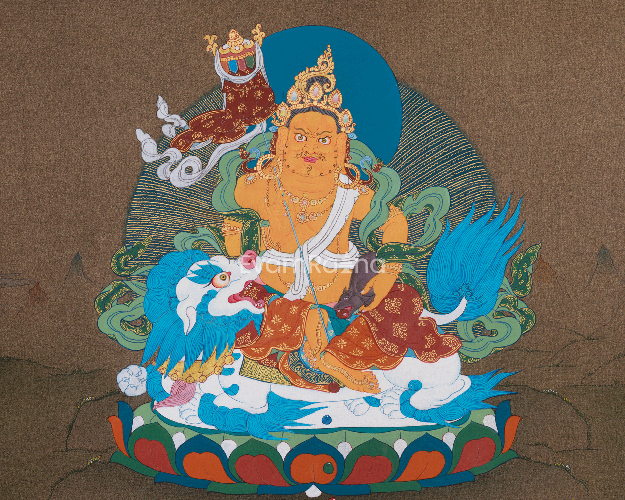 Namtoshe Buddha Thangka | Featuring Dzambhala and Vasundhara
