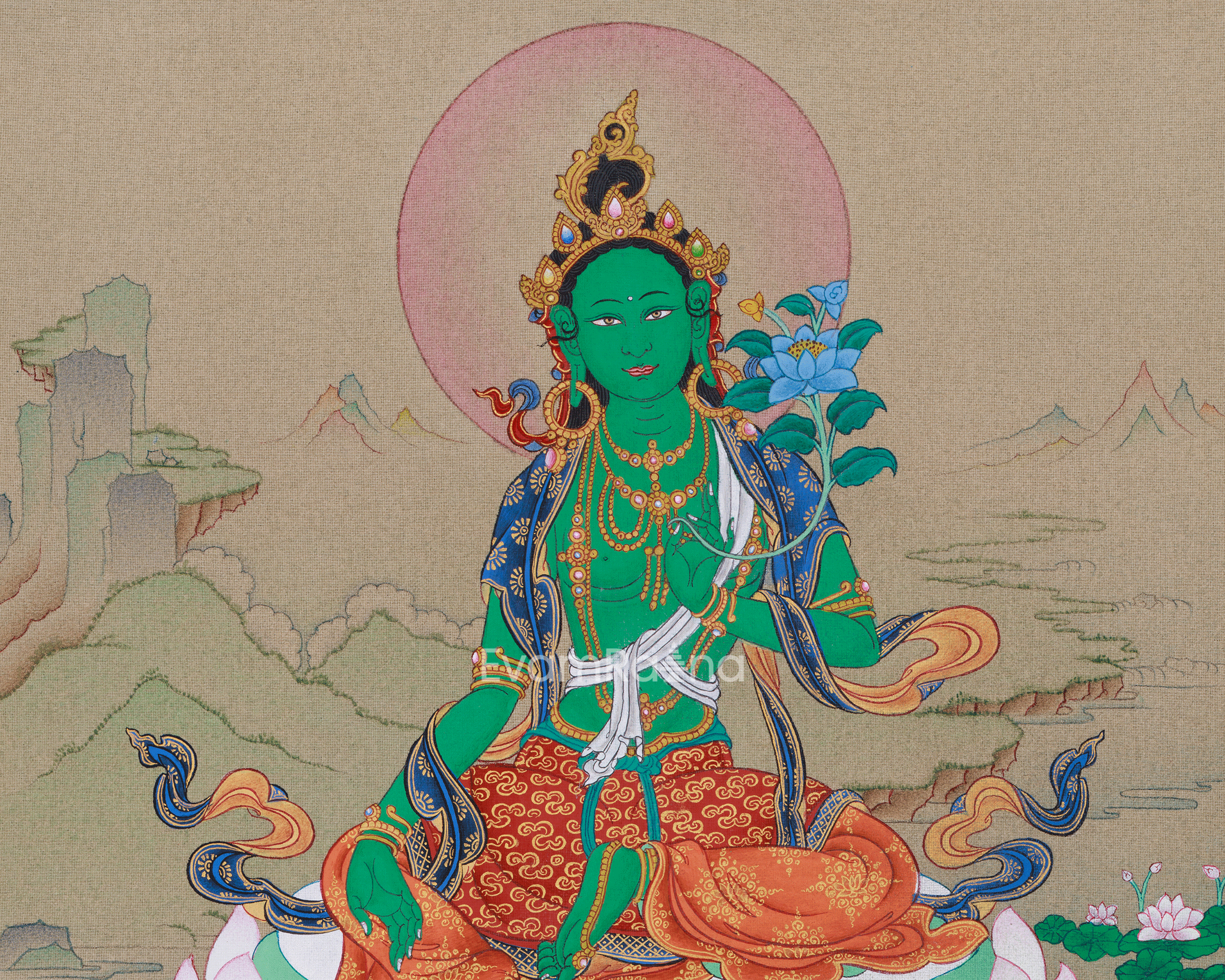 Green Tara Thangka Goddess of Compassion | Mother of Liberation