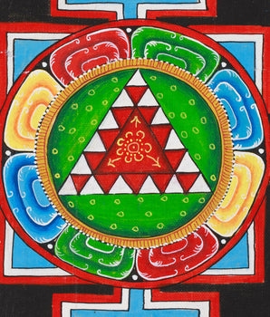 Vintage Shree Yantra Mandala Art | Sacred Geometry | Himalayan Wall Art