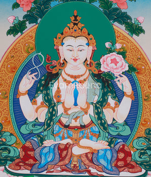 Traditional Four-Armed Chenrezig | Avalokiteshvara Artwork