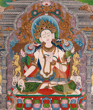 Mother of All Buddhas, White Tara Thangka | Compassion and Protection