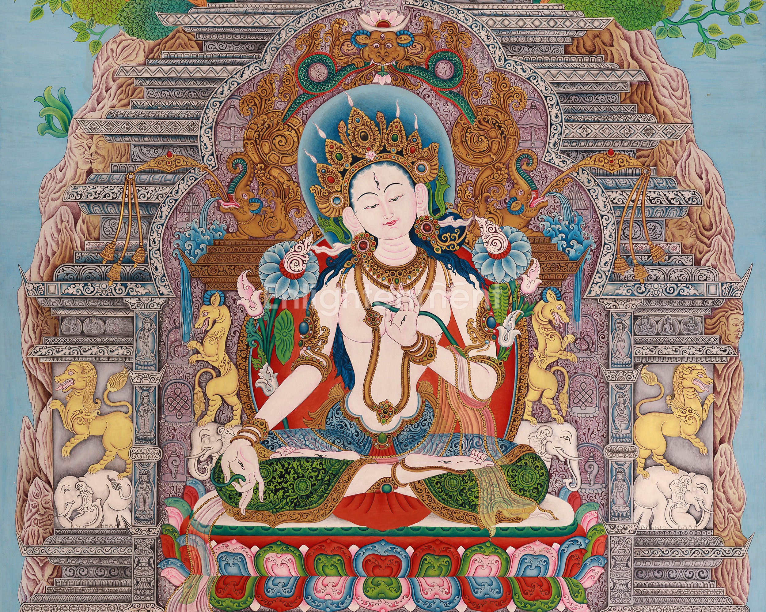 Mother of All Buddhas, White Tara Thangka | Compassion and Protection