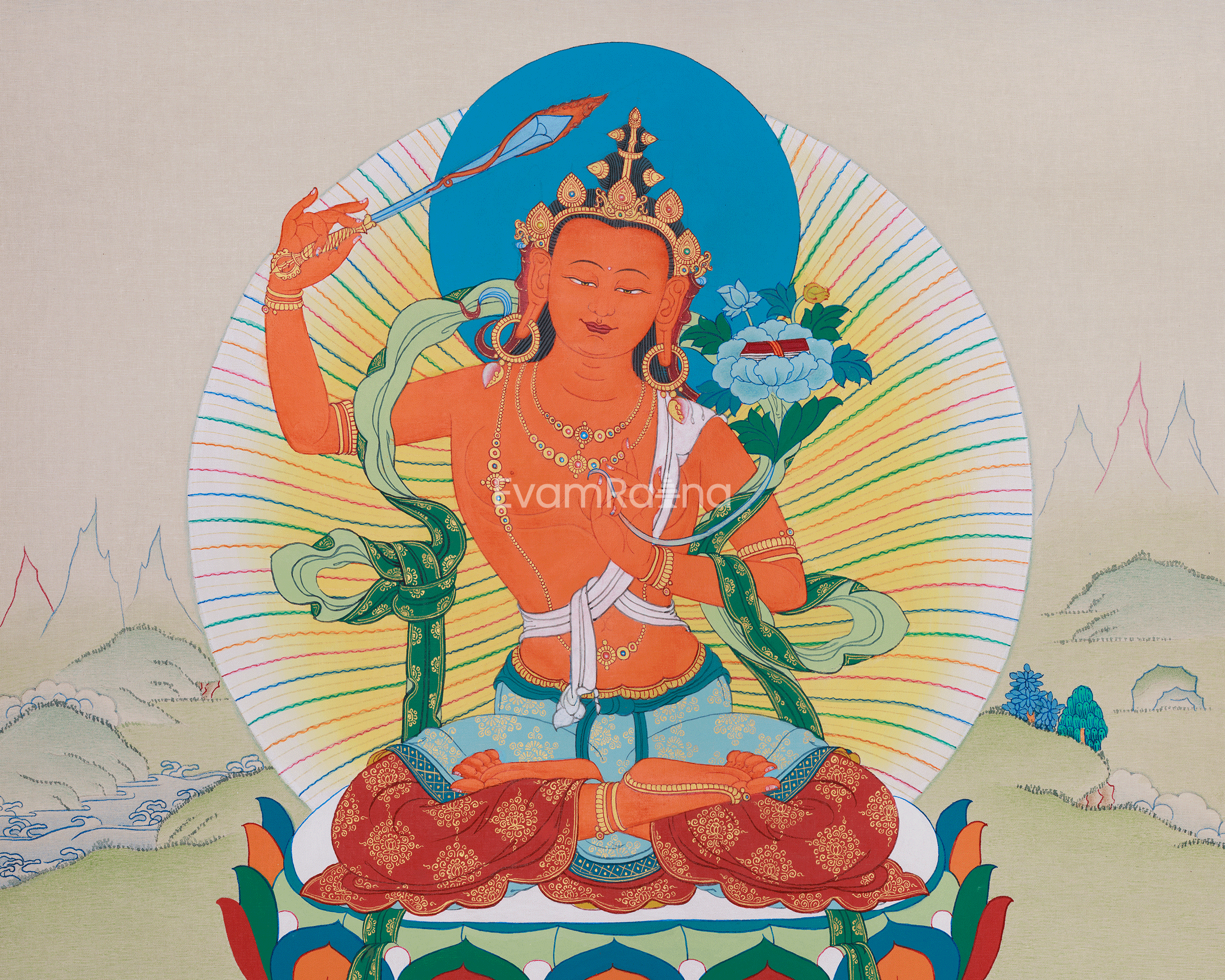 Tibetan Manjushri, Wisdom Deity | Bodhisattva of Knowledge