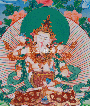 Dorje Sempa with Consort Thangka | Vajrasattva, the Buddha of Purification
