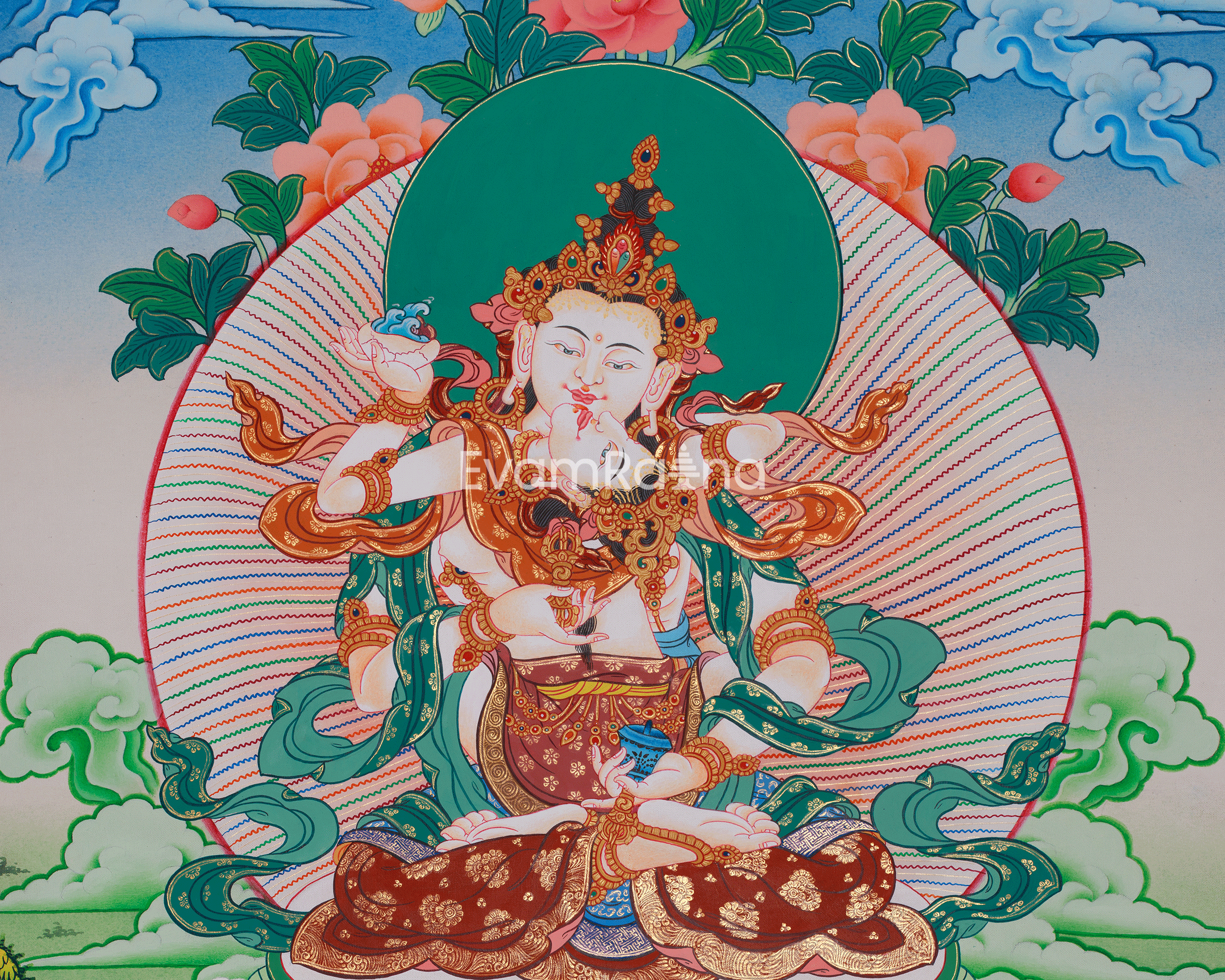Dorje Sempa with Consort Thangka | Vajrasattva, the Buddha of Purification
