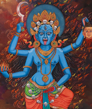 Goddess Kali Maa Thangka | The Fierce Divine Mother of Transformation