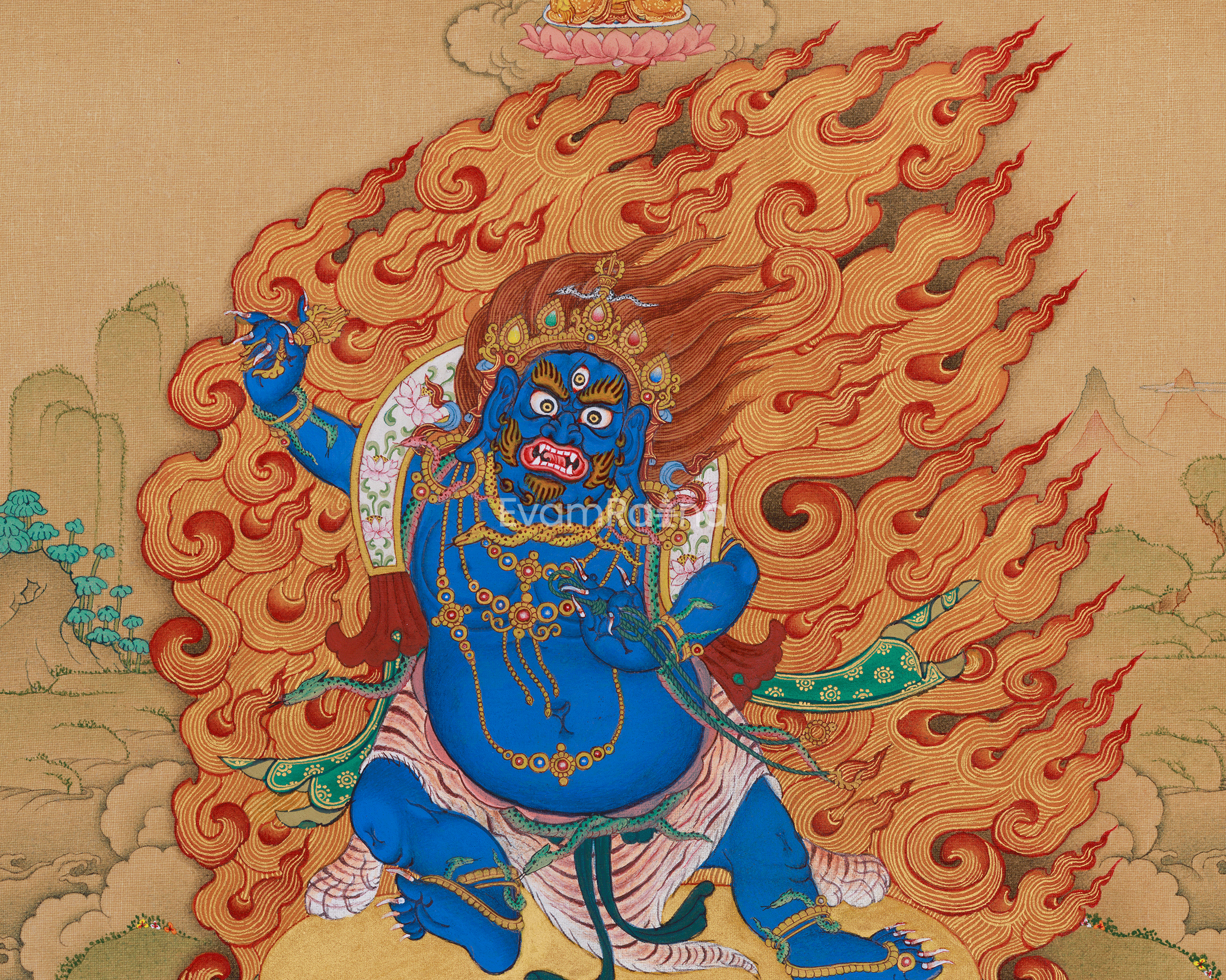 Protector of Dharma Vajrapani Thangka | Buddha's Protector