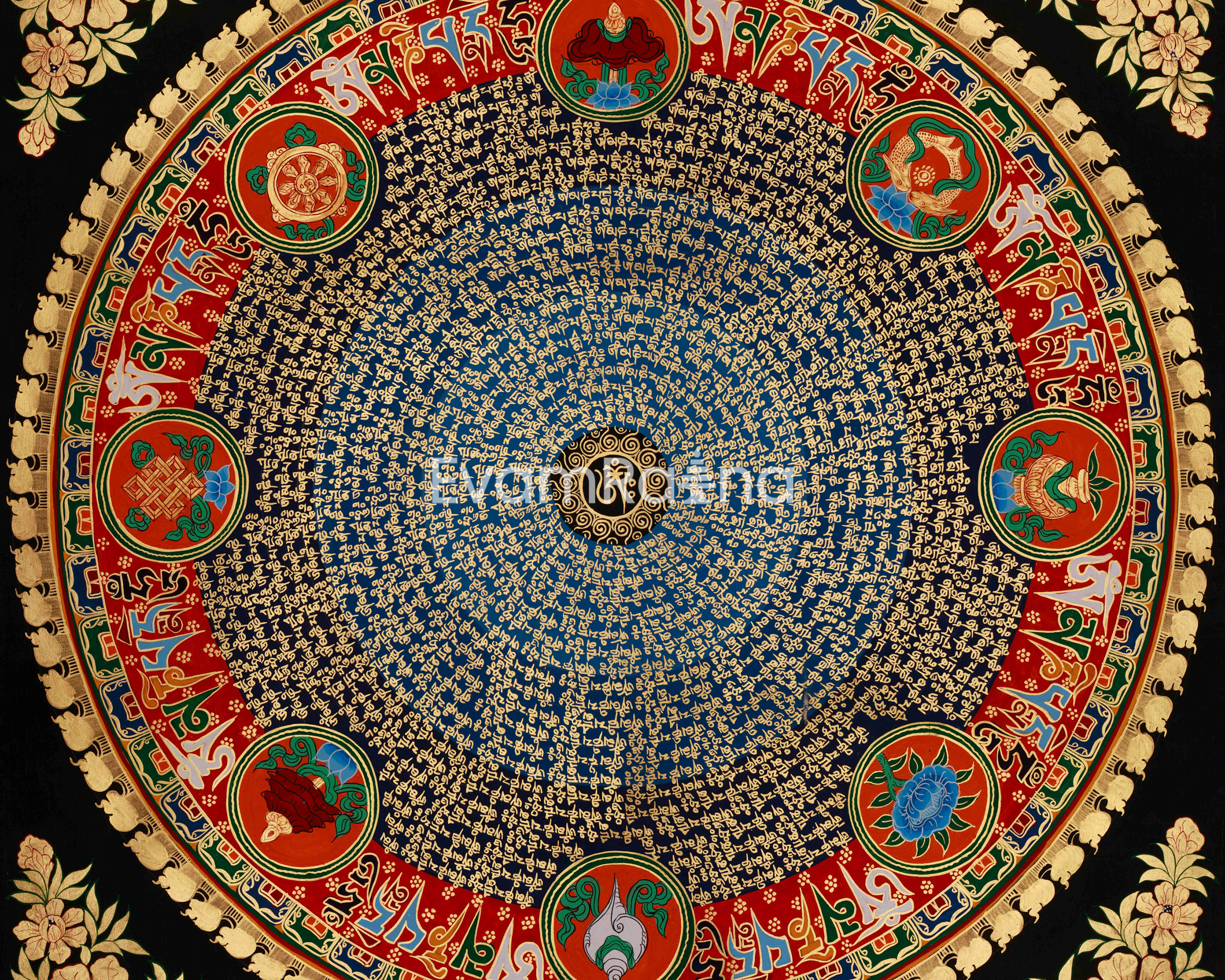 Tibetan Mantra Mandala Art | A Timeless Symbol of Protection, Wisdom, and Enlightenment