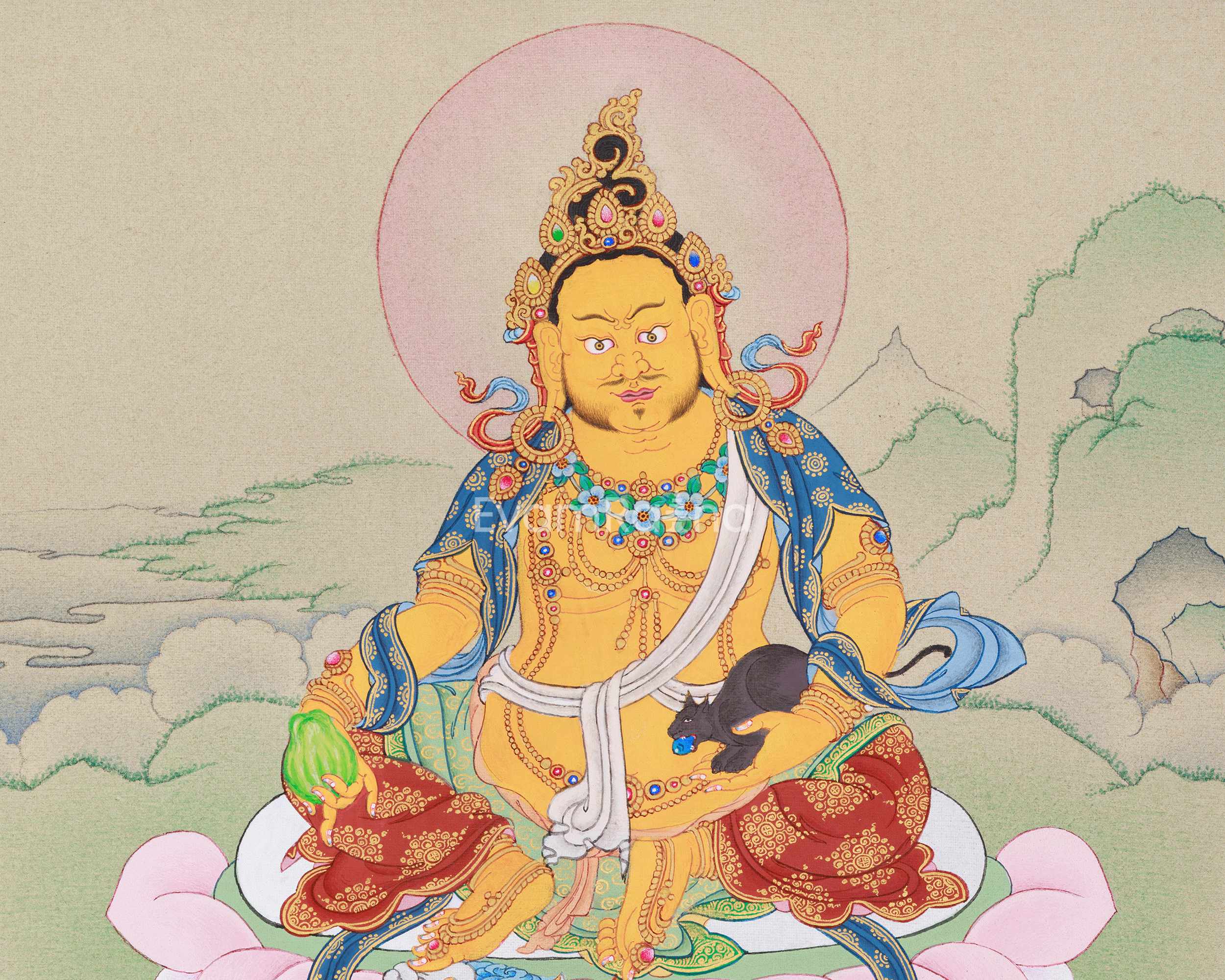 Prosperity Dzambhala Thangka | Buddha of Wealth and Abundance