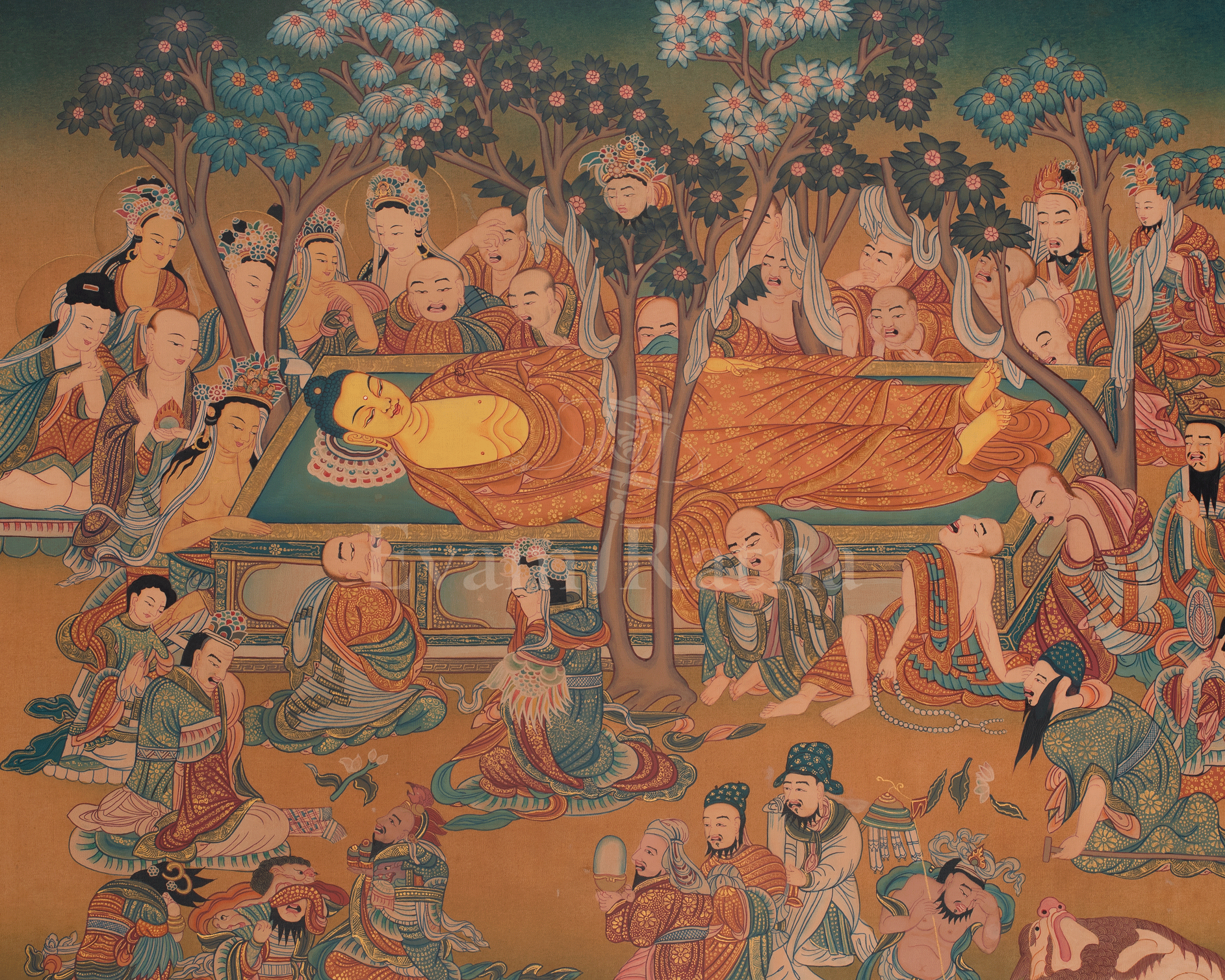 Buddha Parinirvana Thangka | The Final Liberation of Shakyamuni Buddha