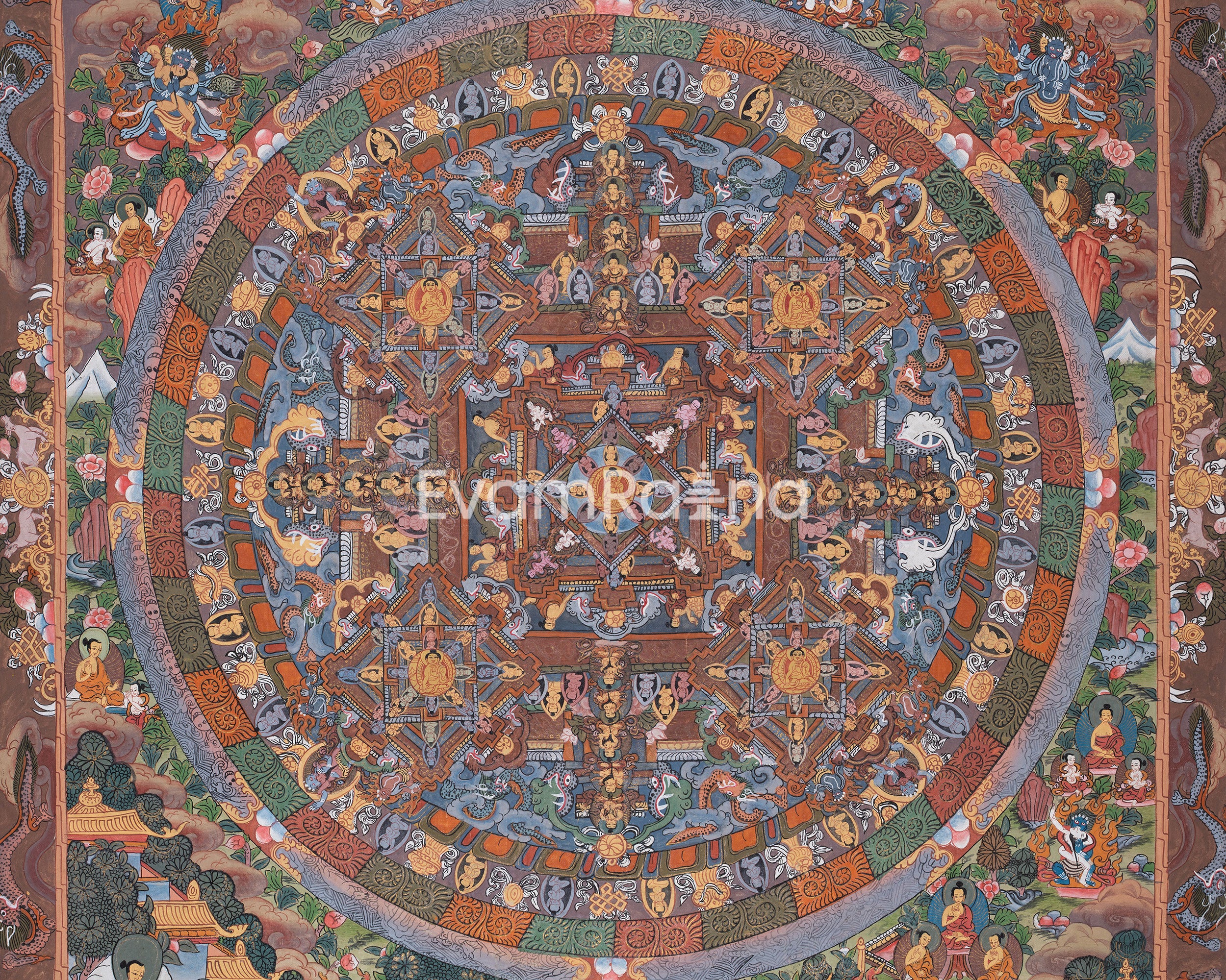 Shakyamuni Mandala Thangka | Symbol of Peace, Wisdom, & Enlightenment