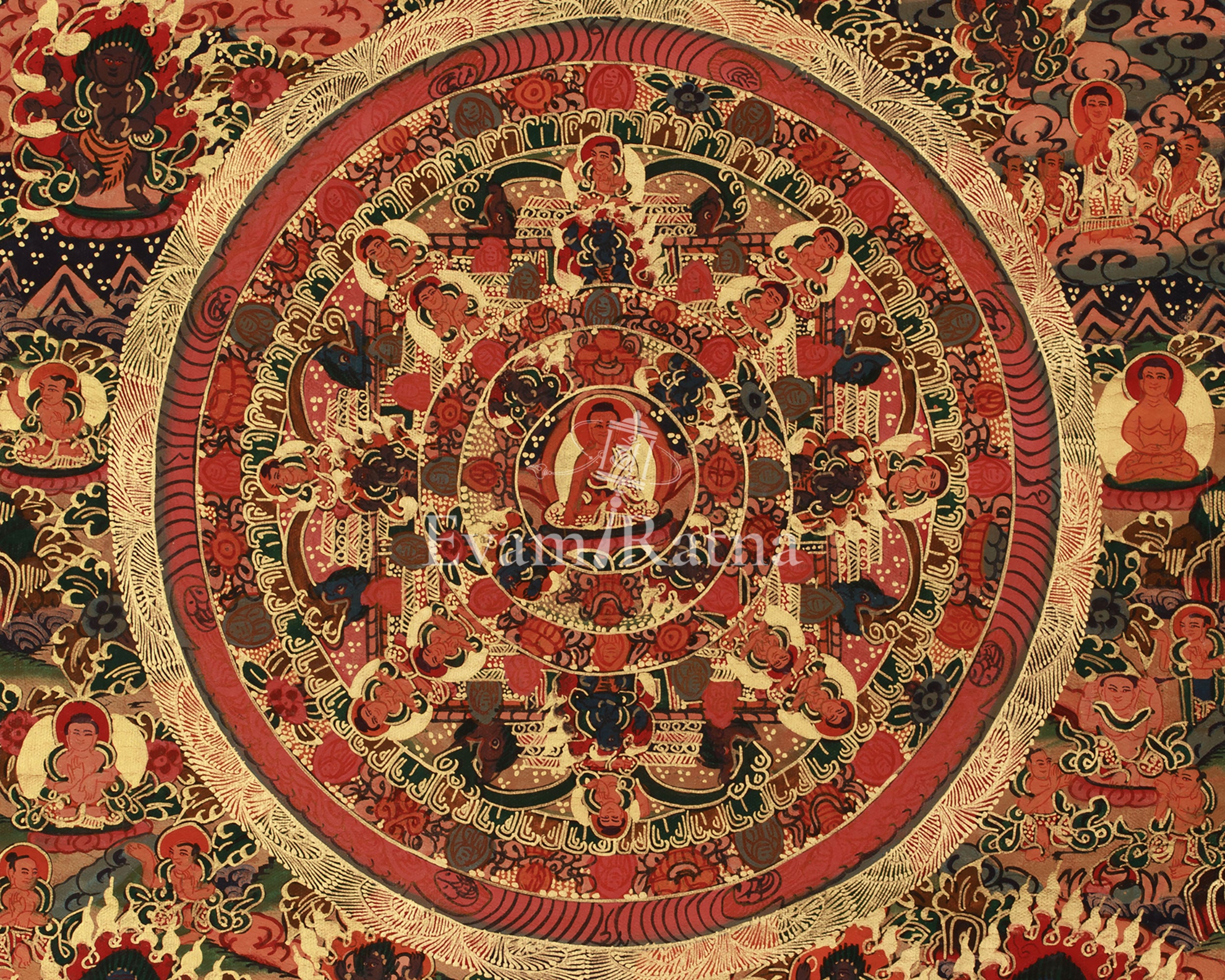Tibetan Artwork of Buddha Mandala | Symbolized Enlightenment and Spiritual Harmony
