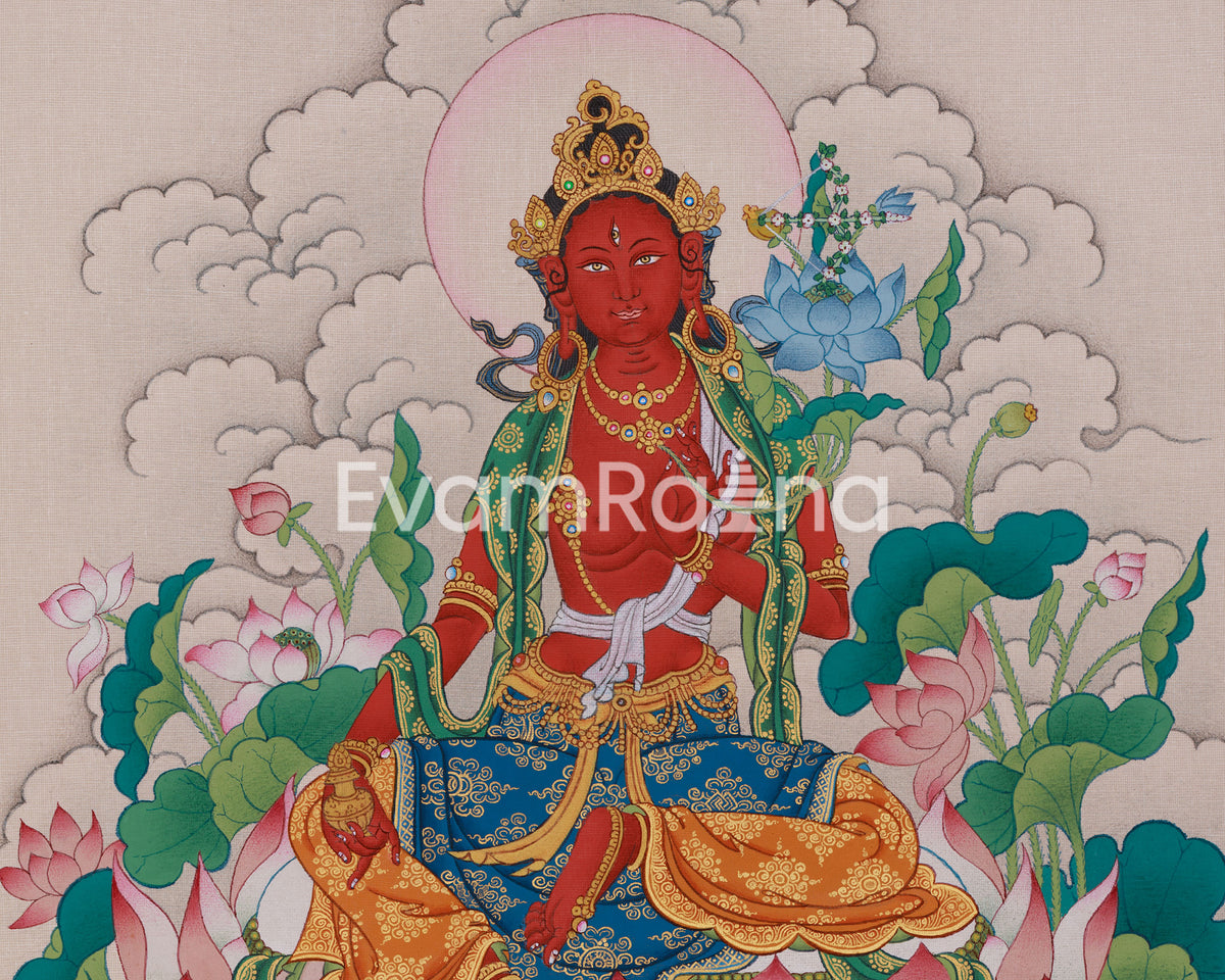 Divine Thangka of Red Tara | A Sacred Symbol of Power and Compassion