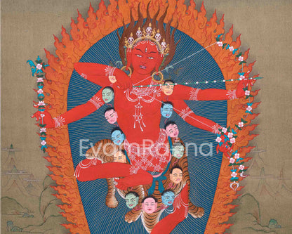 Kurukulla's Divine Presence in Thangka Art | Thangka for Empowered Living | Wall Art