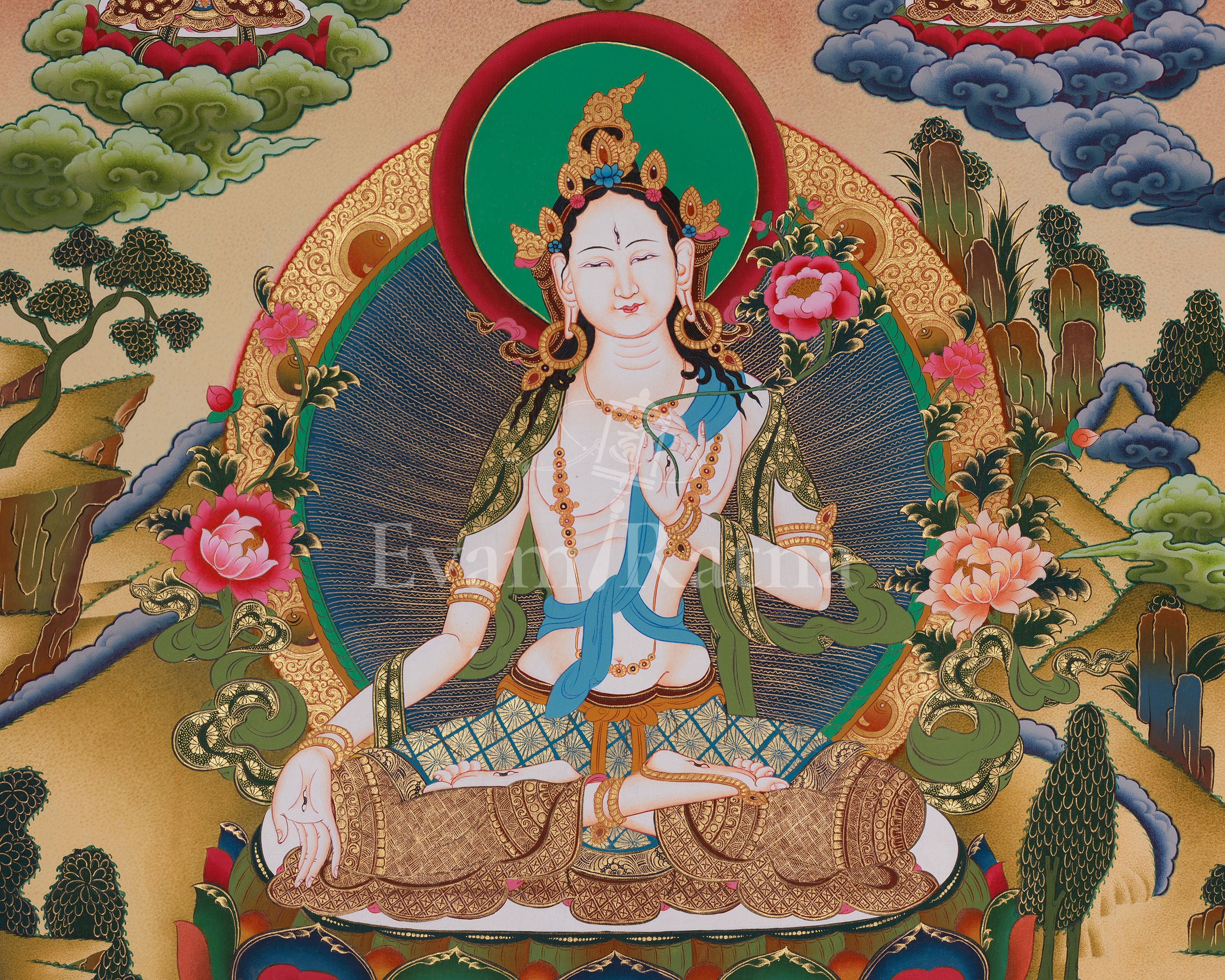 White Tara Spiritual Art | Sita Tara | Healing Deity | Female Buddha