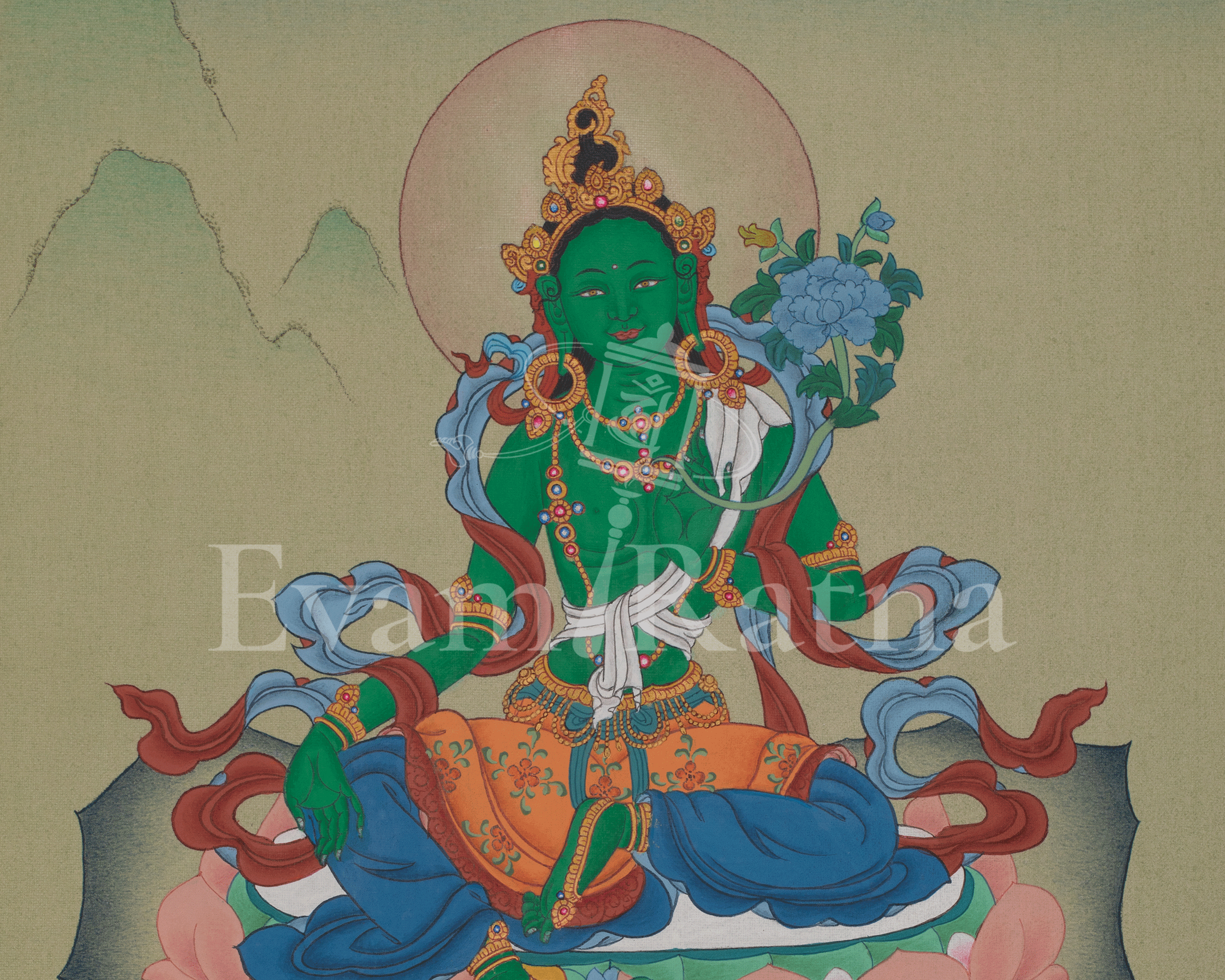 Traditional Goddess Green Tara Artwork | Compassion In Action | Swift Protection