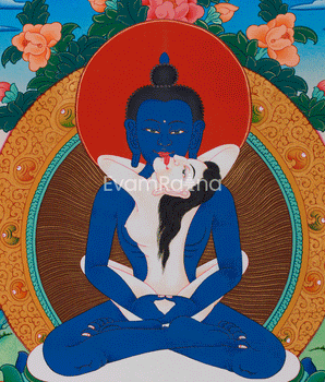 Hand-Painted Primordial Buddha Samantabhadra with Consort | Traditional Artwork