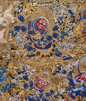 Golden Ferocity, Six Armed Mahakala Thangka | A Divine Protector’s Presence