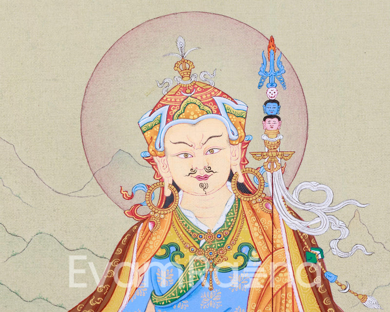 Traditional Art Of Guru Padmasambhava | Tibetan Thangka Painting | The Lotus Born Master